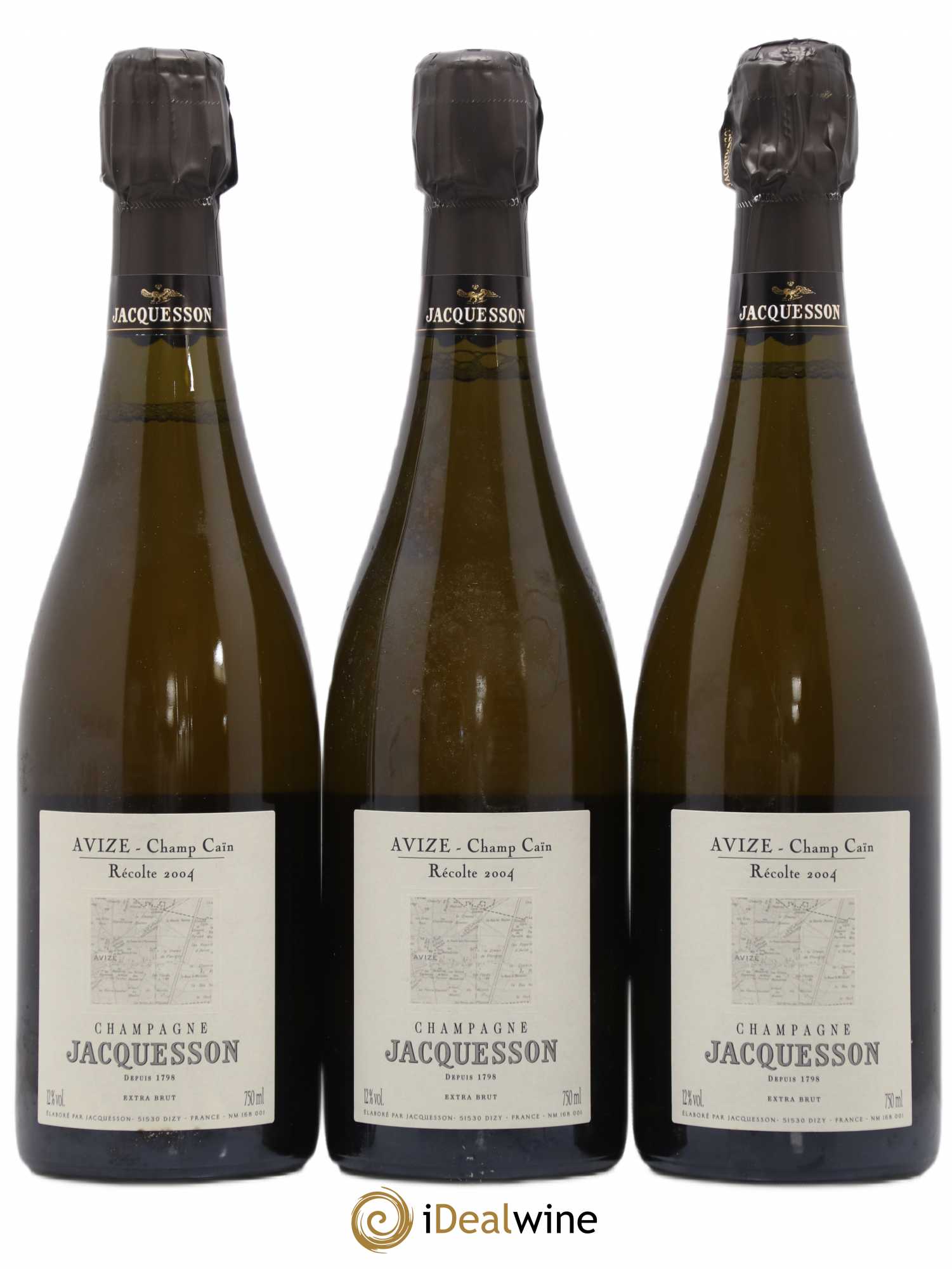 Avize Champ Caïn Extra-Brut Jacquesson 2004 - Lot de 3 bouteilles - 0
