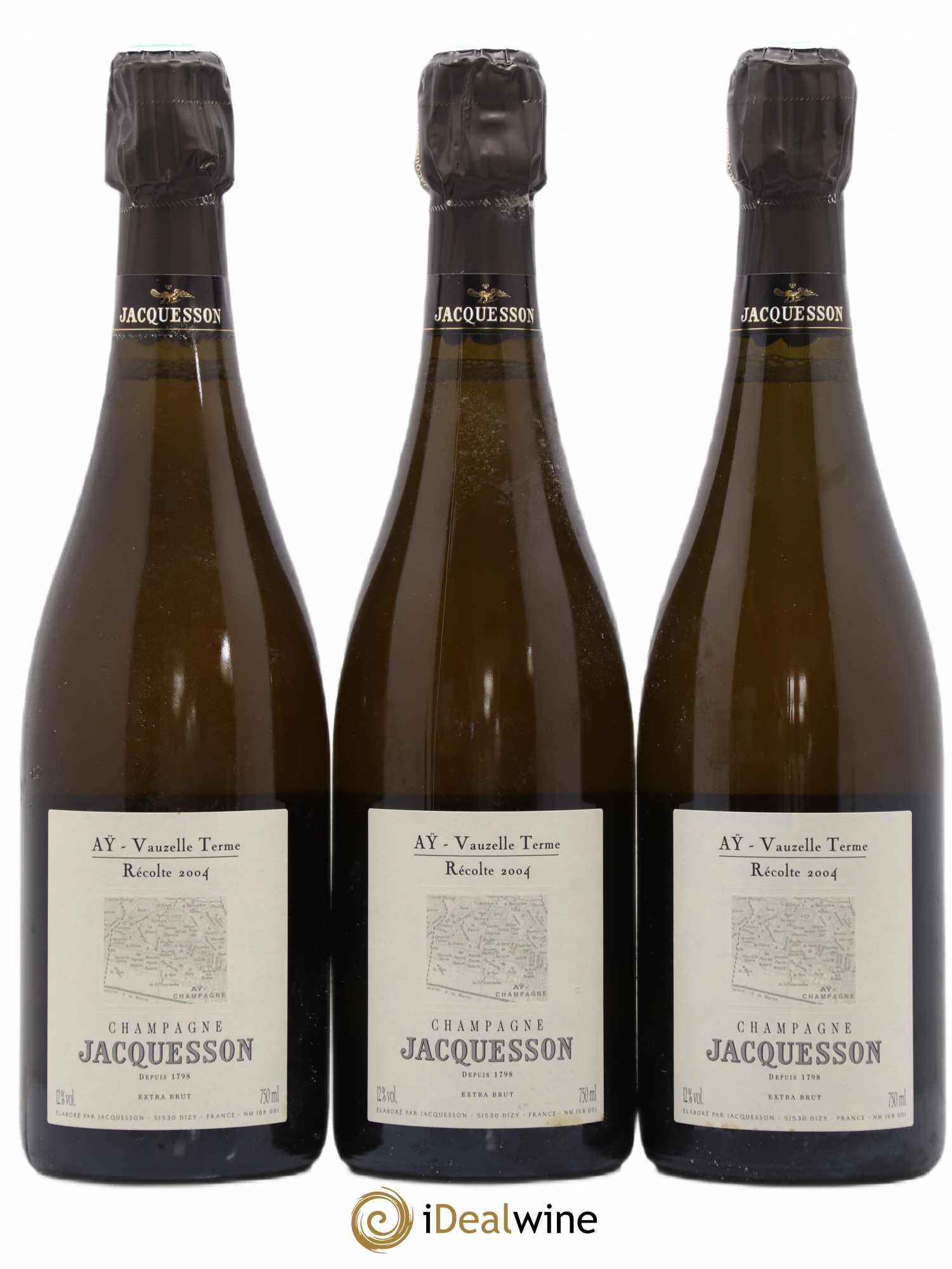 Aÿ Vauzelle Terme Extra-Brut Jacquesson 2004 - Lot de 3 bouteilles - 0