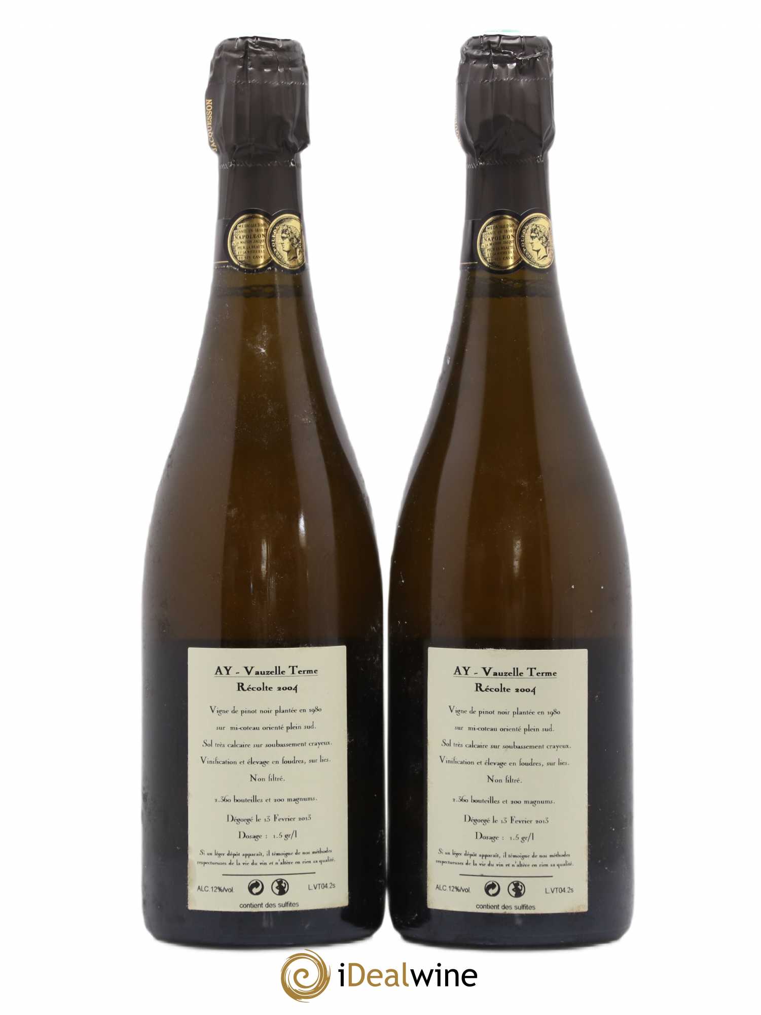 Aÿ Vauzelle Terme Extra-Brut Jacquesson 2004 - Lot of 2 bottles - 1