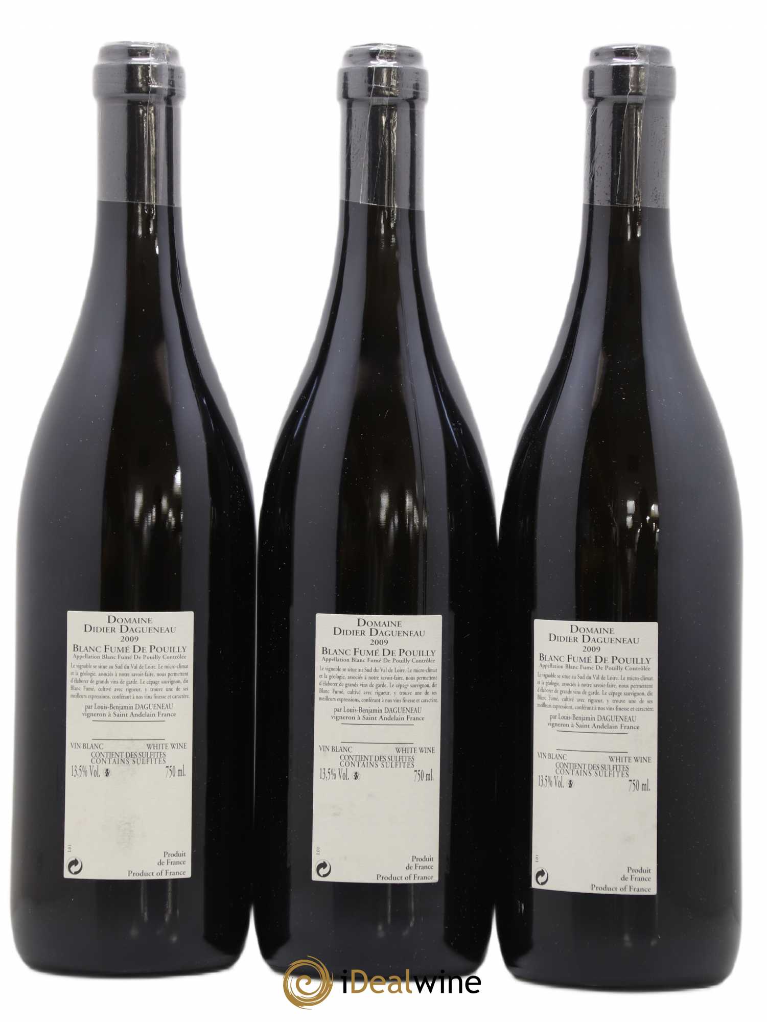 Vin de France (anciennement Pouilly-Fumé) Buisson Renard Dagueneau (Domaine Didier - Louis-Benjamin) 2009 - Lot de 3 bouteilles - 1
