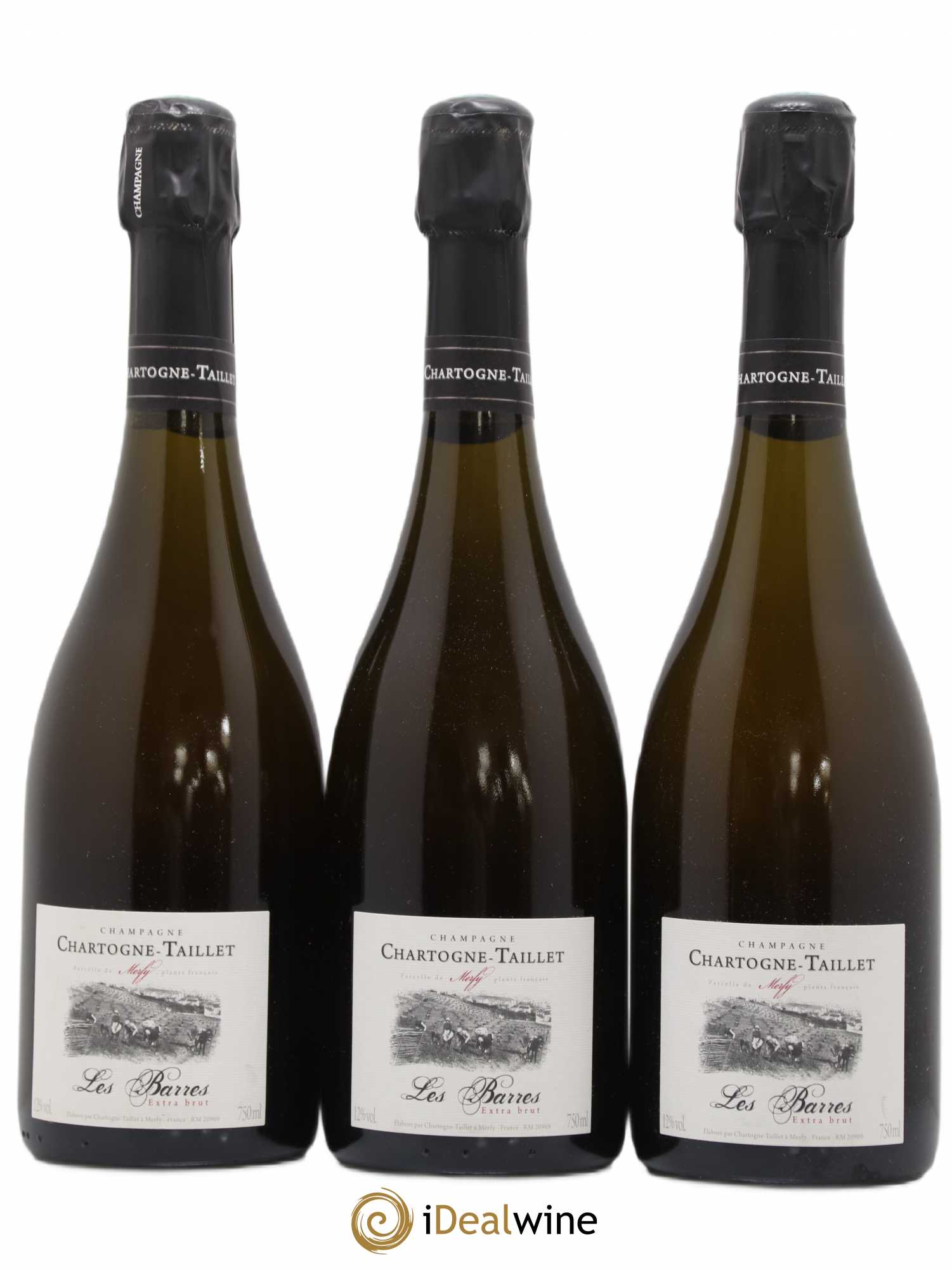 Champagne Les Barres Chartogne Taillet 2009 - Lot de 3 bouteilles - 0