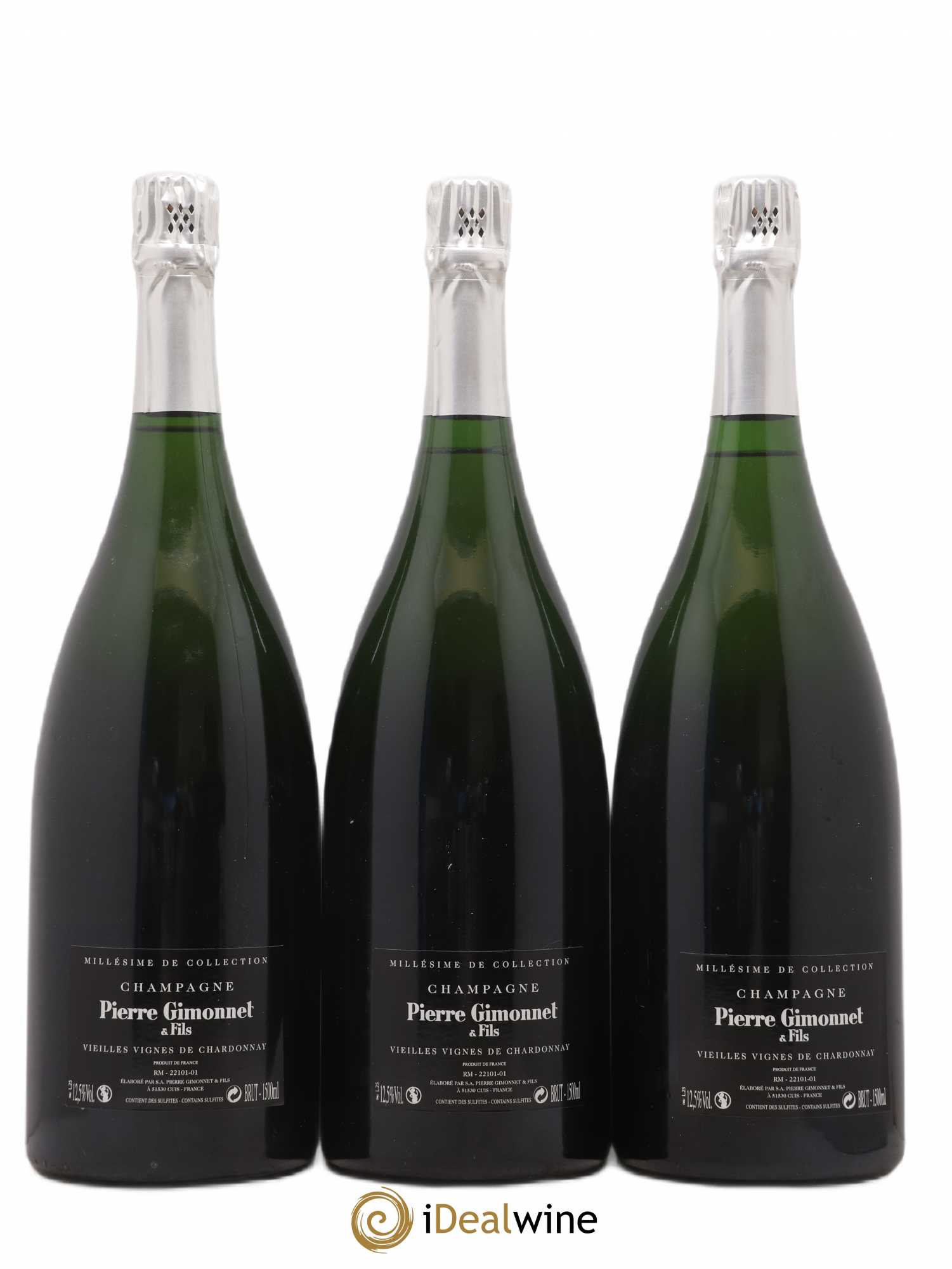 Champagne Vieilles vignes Chardonnay Brut Pierre Gimonnet 2005 - Posten von 3 Magnum - 1