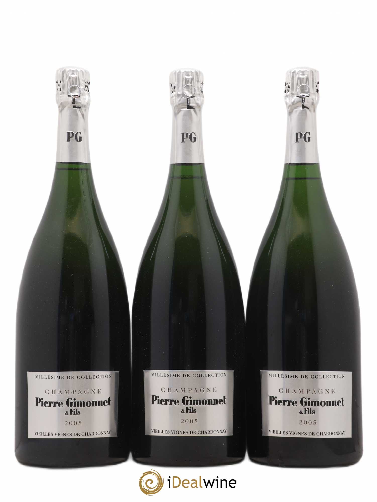 Champagne Vieilles vignes Chardonnay Brut Pierre Gimonnet 2005 - Posten von 3 Magnum - 0