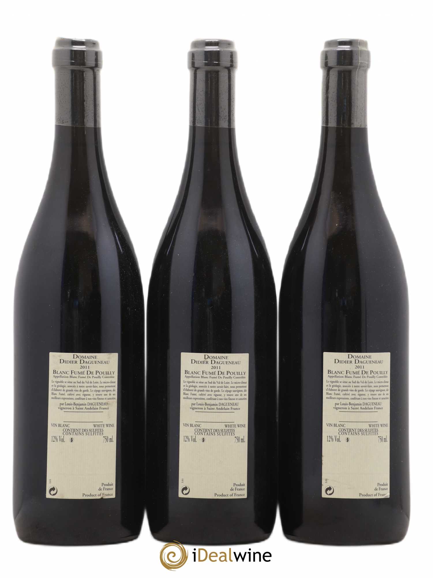 Pouilly-Fumé Blanc Fumé de Pouilly Dagueneau (Domaine Didier - Louis-Benjamin) 2011 - Lot de 3 bouteilles - 1