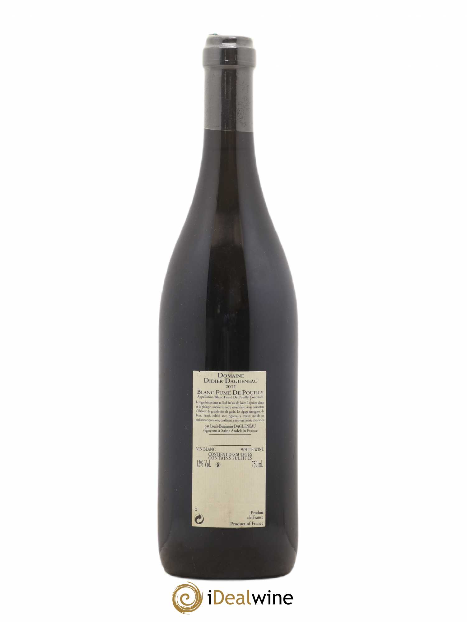 Pouilly-Fumé Blanc Fumé de Pouilly Dagueneau (Domaine Didier - Louis-Benjamin) 2011 - Lot de 1 bouteille - 1