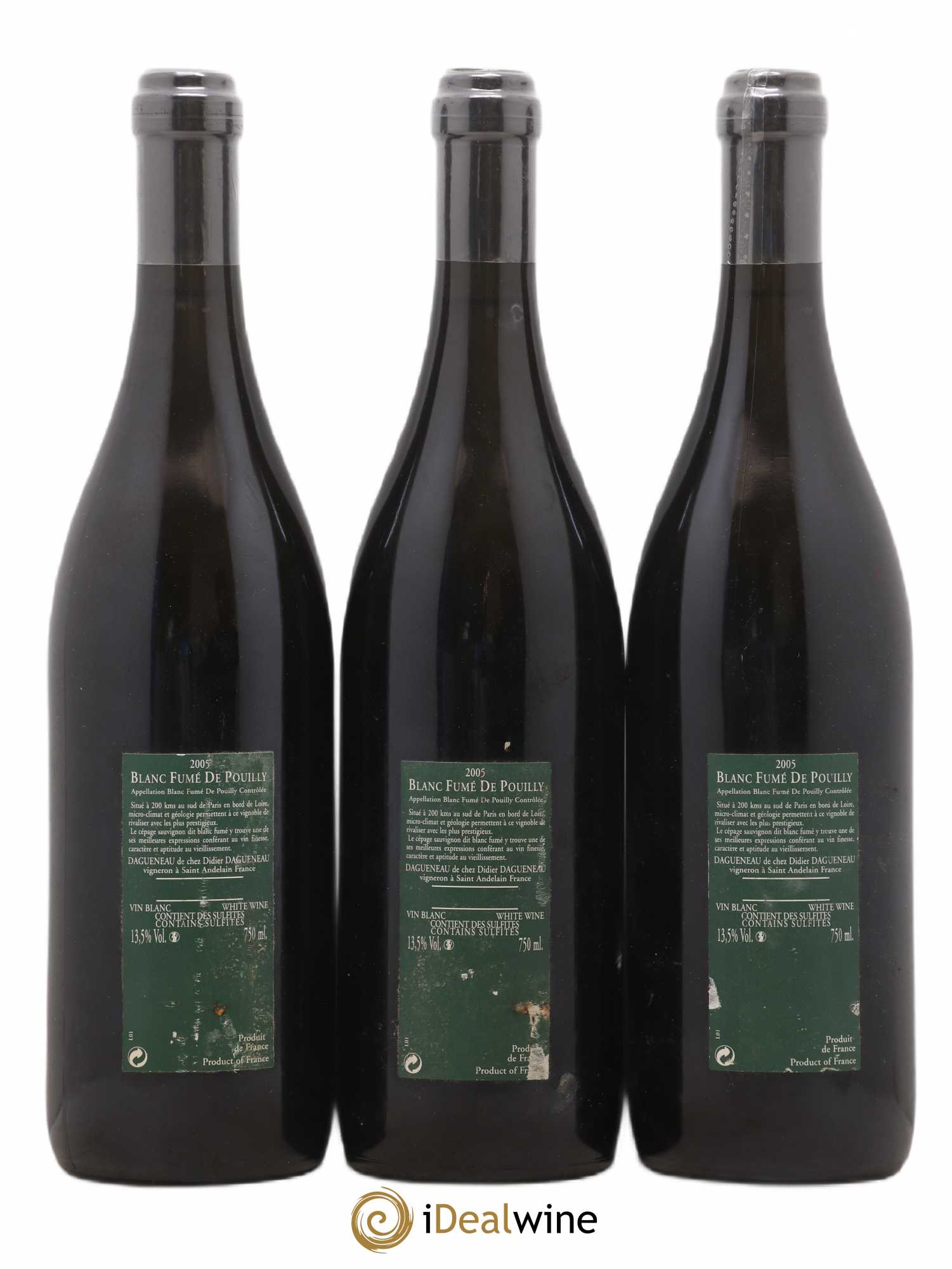 Vin de France (anciennement Pouilly-Fumé) Silex Dagueneau (Domaine Didier - Louis-Benjamin) 2005 - Lot de 3 bouteilles - 1