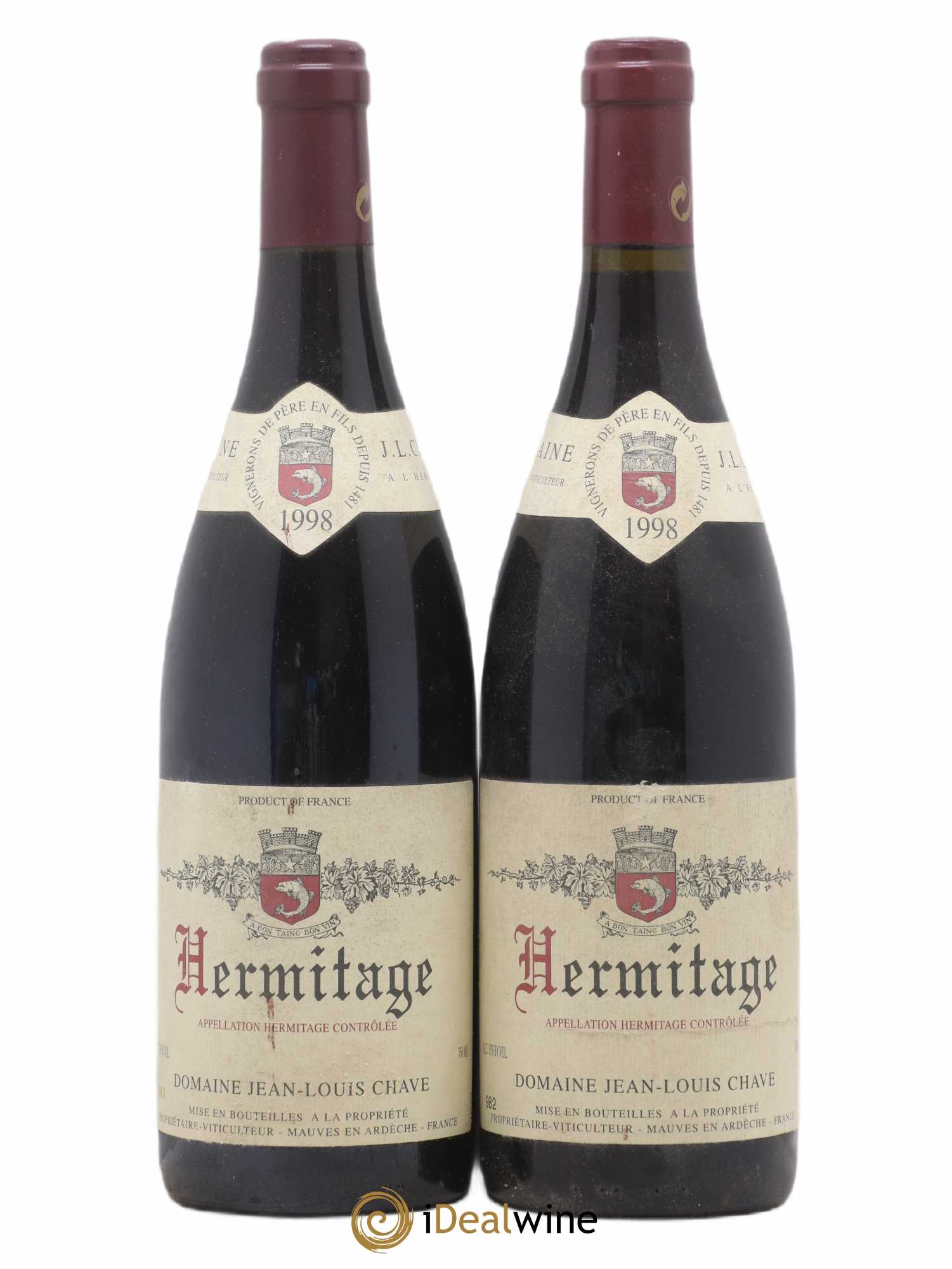 Hermitage Jean-Louis Chave 1998 - Lot de 2 bouteilles - 0