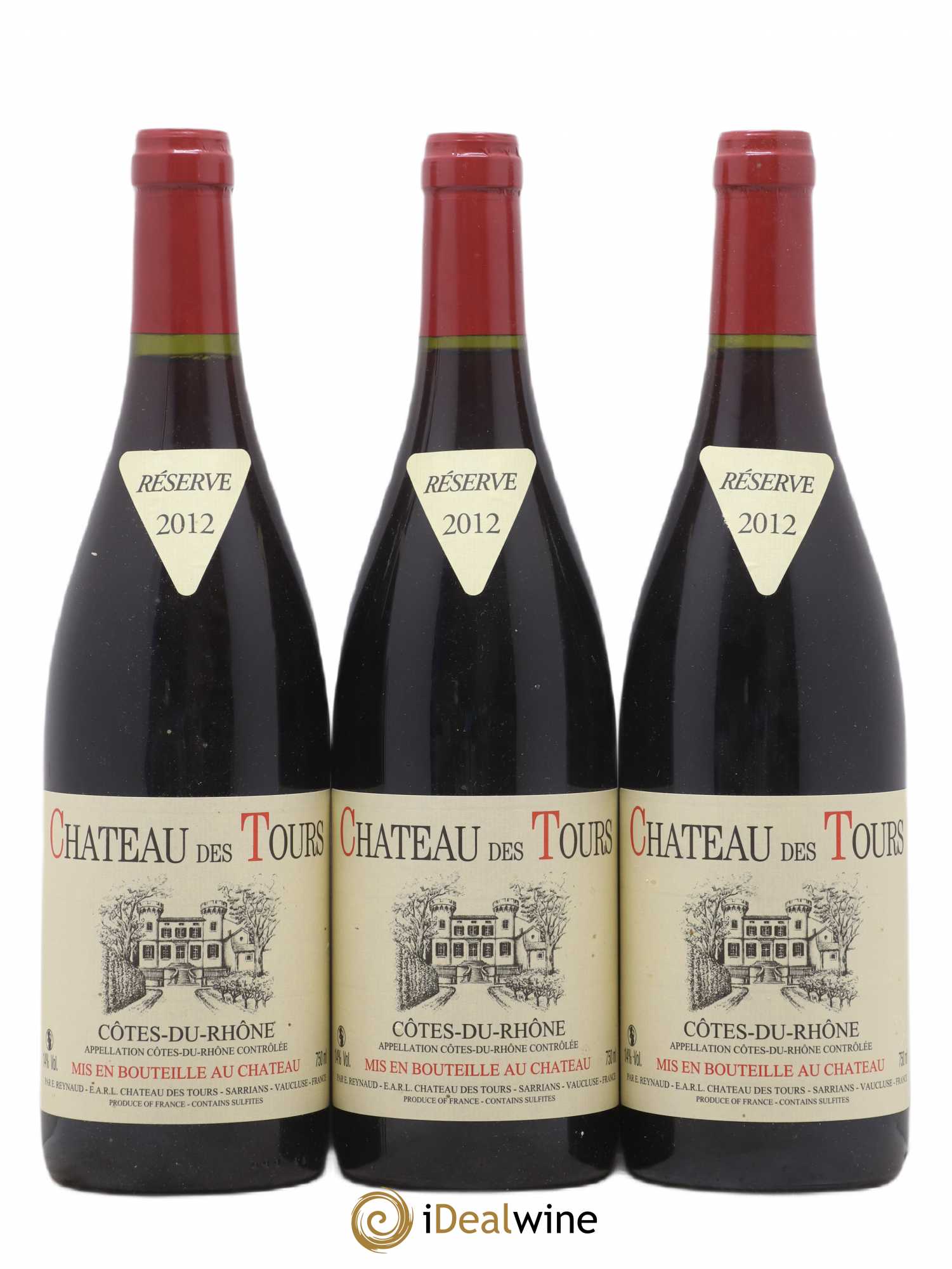 Côtes-du-Rhône Château des Tours Emmanuel Reynaud 2012 - Lot de 3 bouteilles - 0