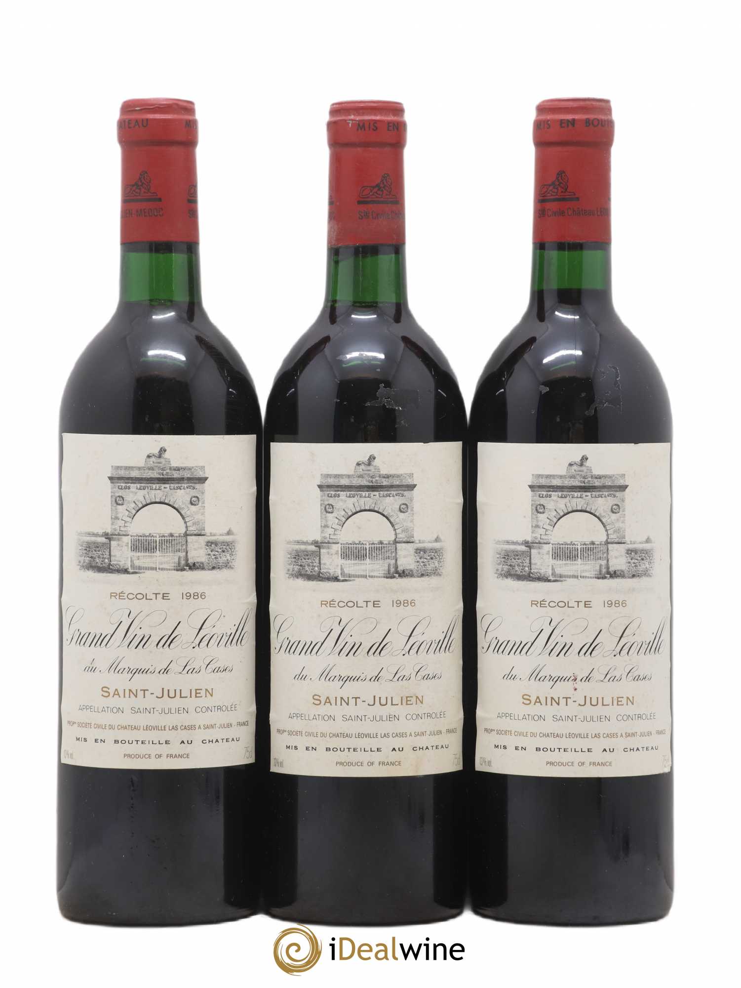 Château Léoville Las Cases 2ème Grand Cru Classé 1986 - Lot de 3 bouteilles - 0