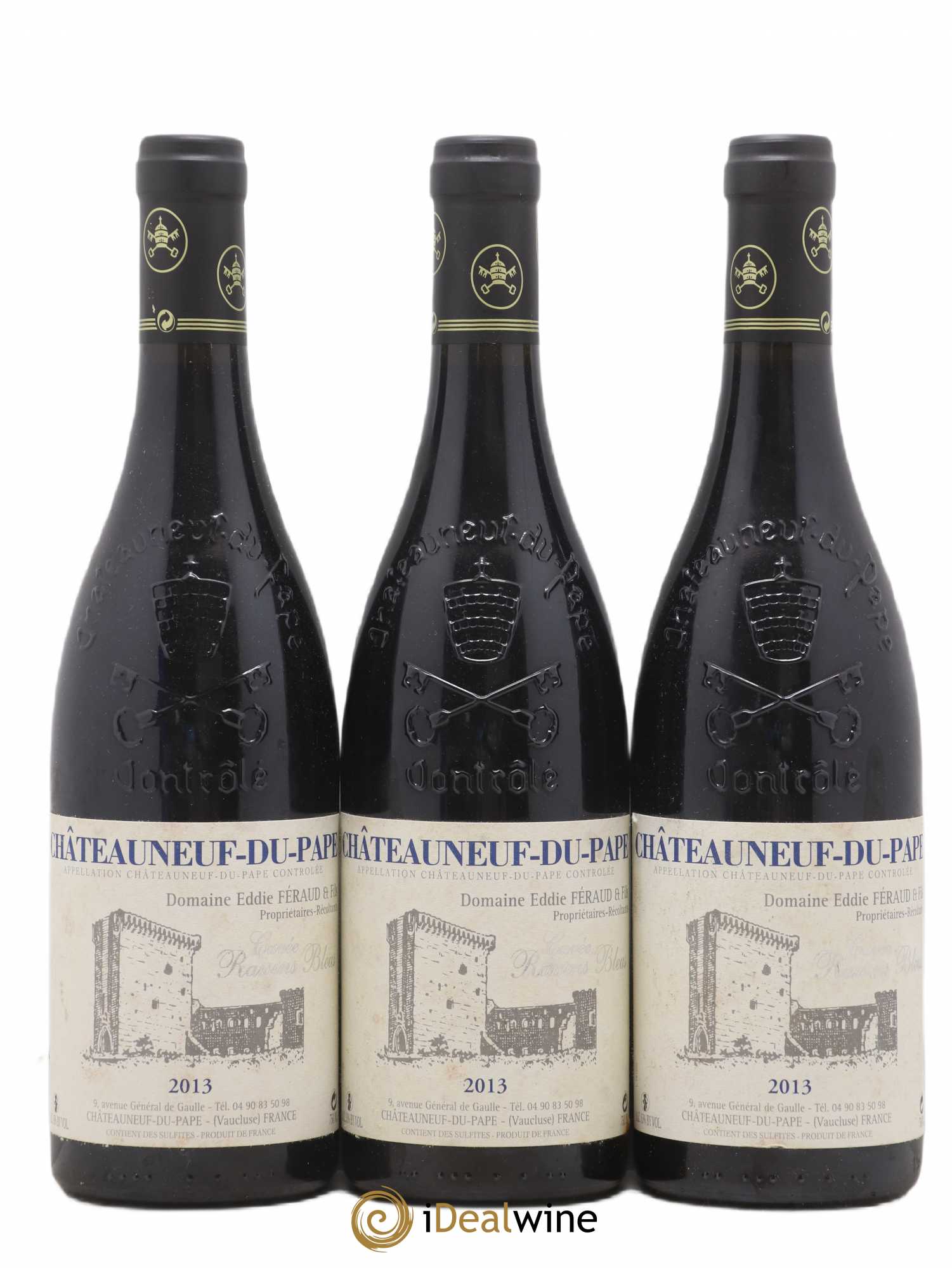 Châteauneuf-du-Pape Cuvée Raisins Bleus Eddie Féraud 2013 - Lot de 3 bouteilles - 0