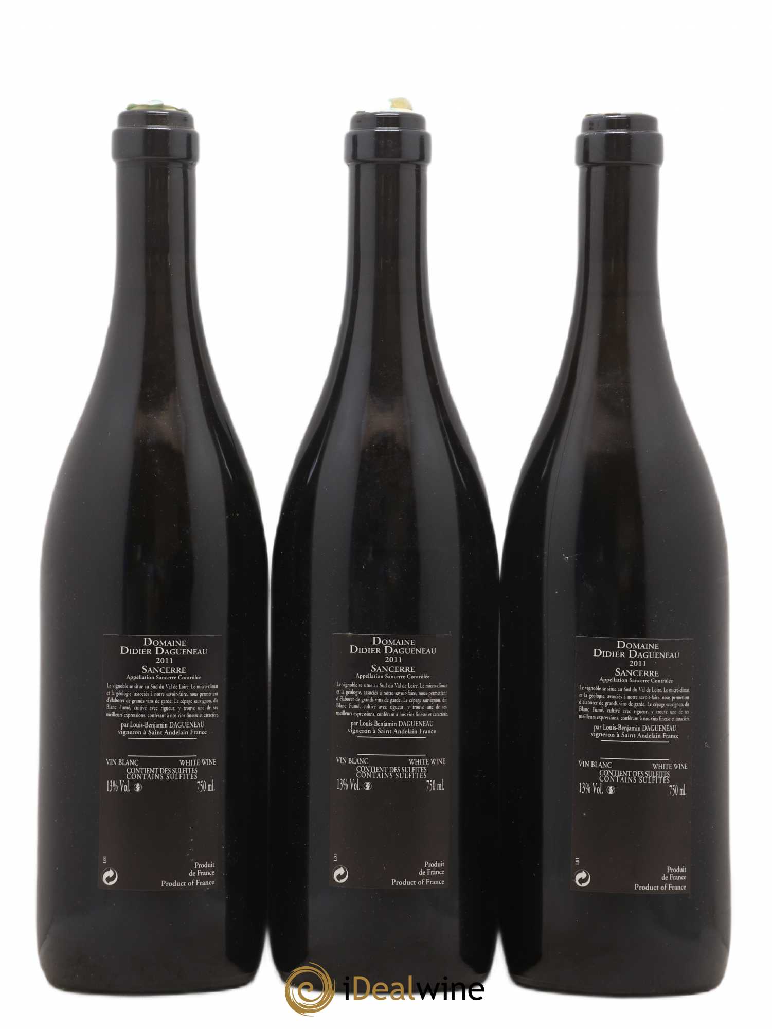 Sancerre Le Mont Damné Chavignol Dagueneau (Domaine Didier - Louis-Benjamin) 2011 - Lot de 3 bouteilles - 1