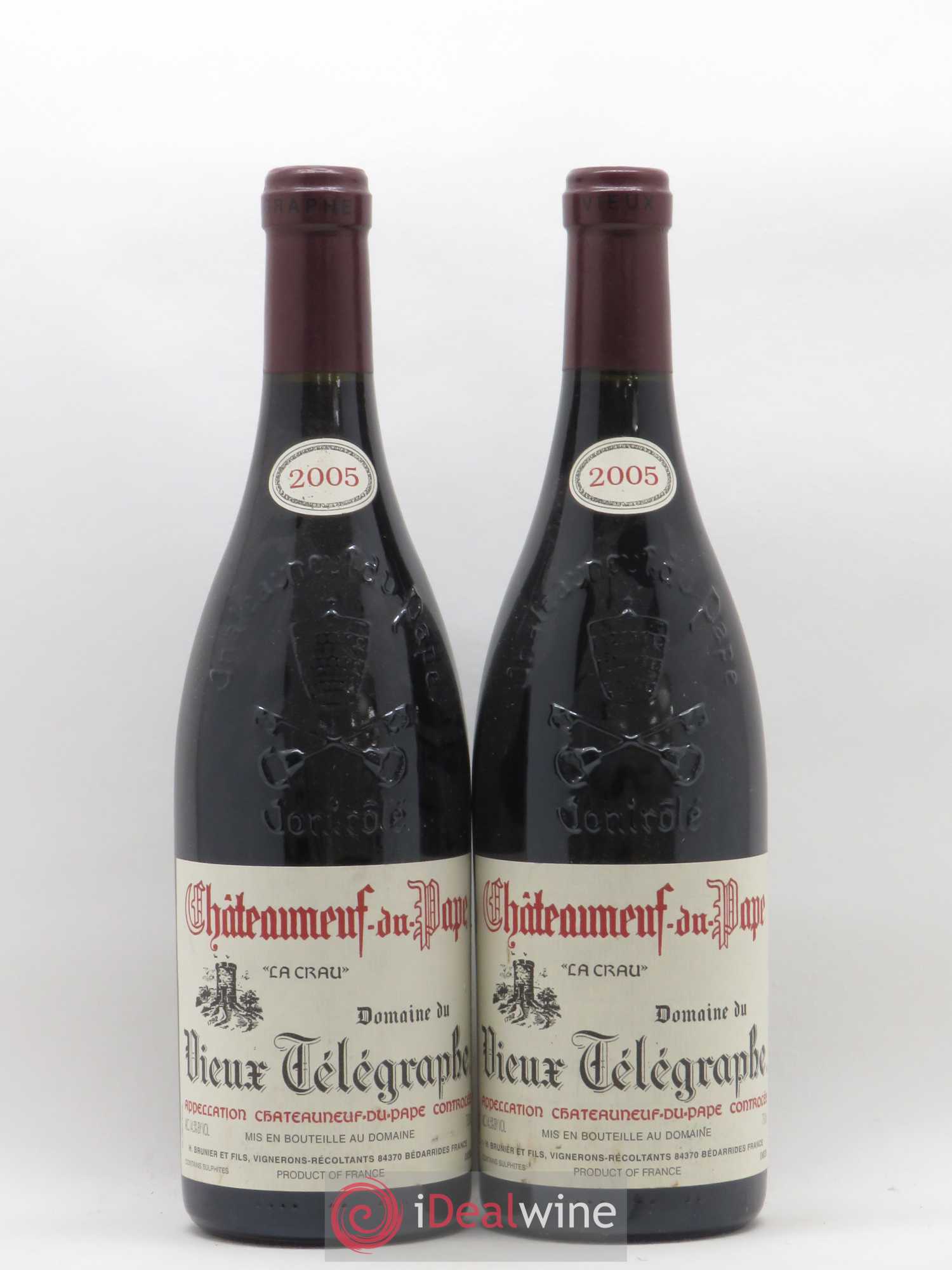 Châteauneuf-du-Pape Vieux Télégraphe (Domaine du) Vignobles Brunier 2005 - Lot de 2 bouteilles - 0