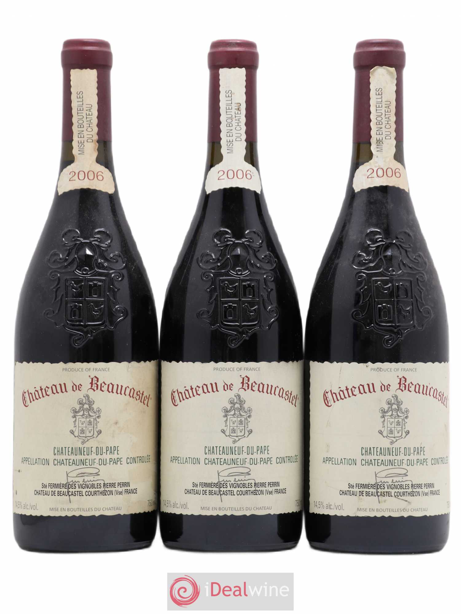Châteauneuf-du-Pape Château de Beaucastel Famille Perrin 2006 - Lot de 3 bouteilles - 0