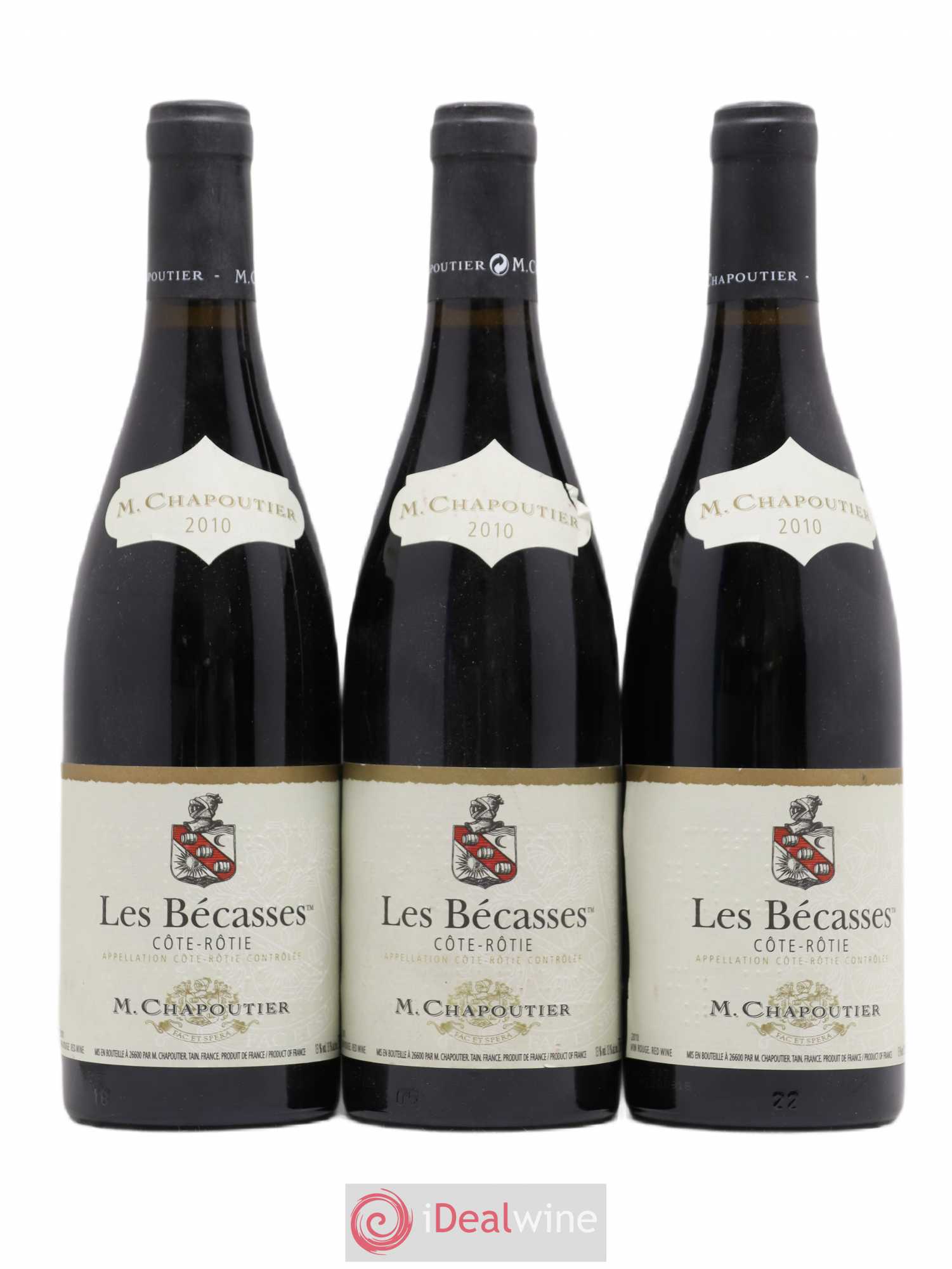 Côte-Rôtie Les Bécasses Chapoutier 2010 - Lot de 3 bouteilles - 0