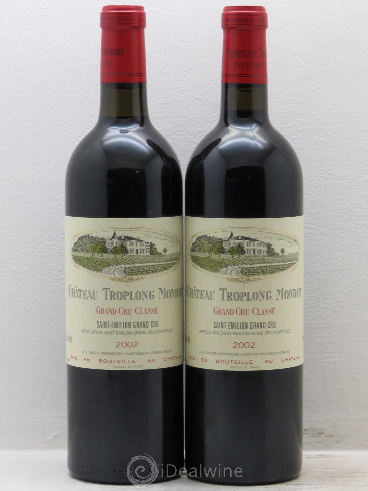 Château Troplong Mondot 1er Grand Cru Classé B 2002 - Lot de 2 bouteilles - 0