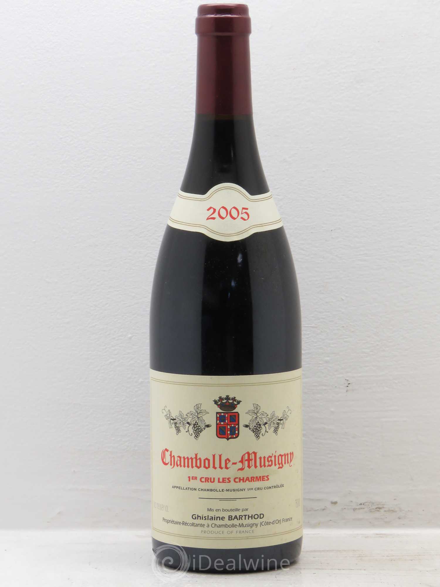 Chambolle-Musigny 1er Cru Les Charmes Ghislaine Barthod 2005 - Lot de 1 bouteille - 0