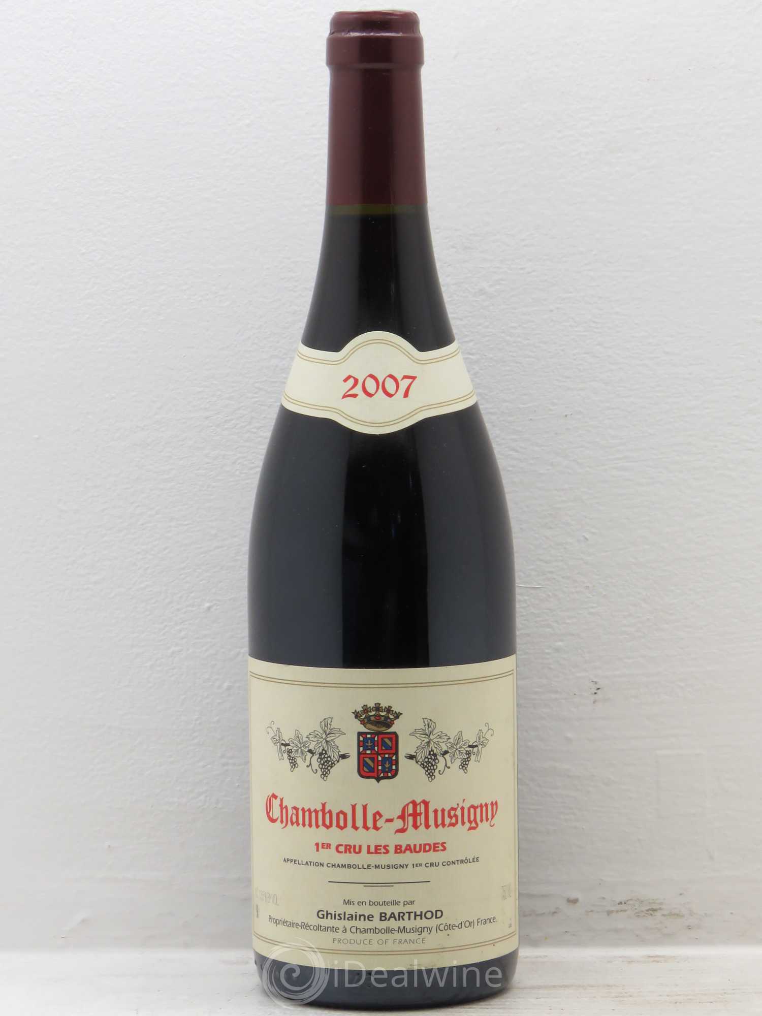 Chambolle-Musigny 1er Cru Les Baudes Ghislaine Barthod 2007 - Lot de 1 bouteille - 0