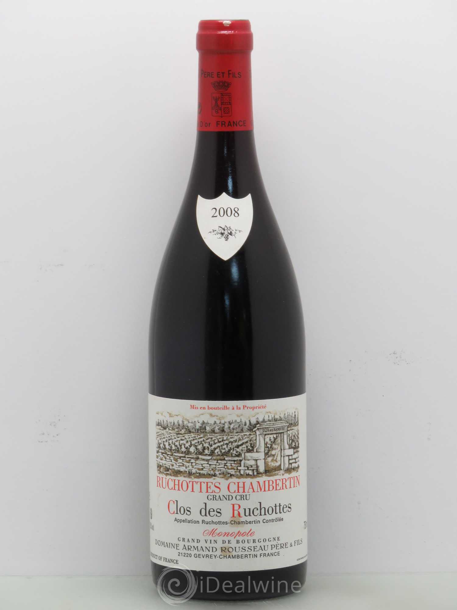 Ruchottes-Chambertin Grand Cru Clos des Ruchottes Armand Rousseau (Domaine) 2008 - Lot of 1 bottle - 0