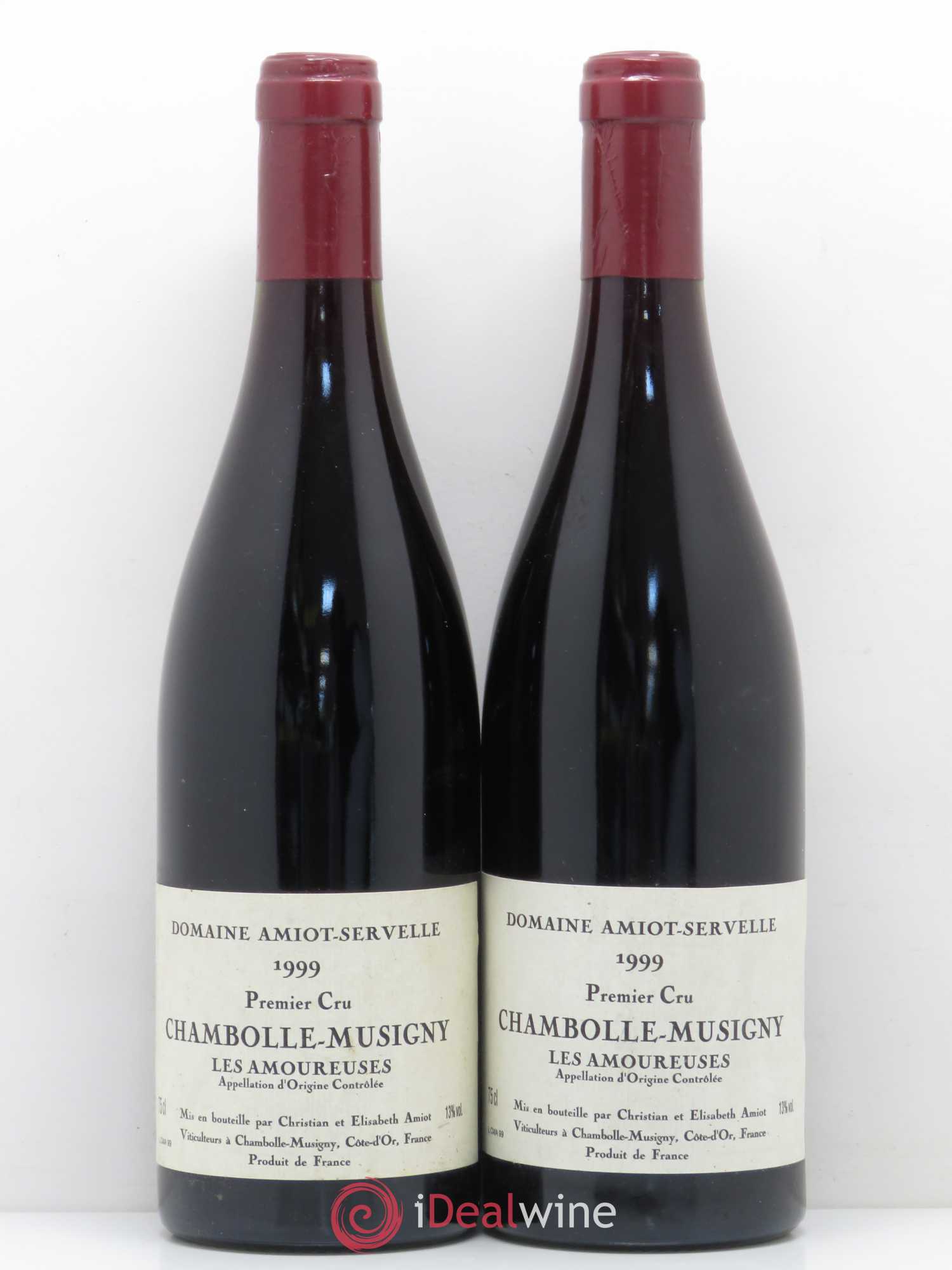 Chambolle-Musigny 1er Cru Les Amoureuses Amiot-Servelle 1999 - Lot de 2 bouteilles - 0
