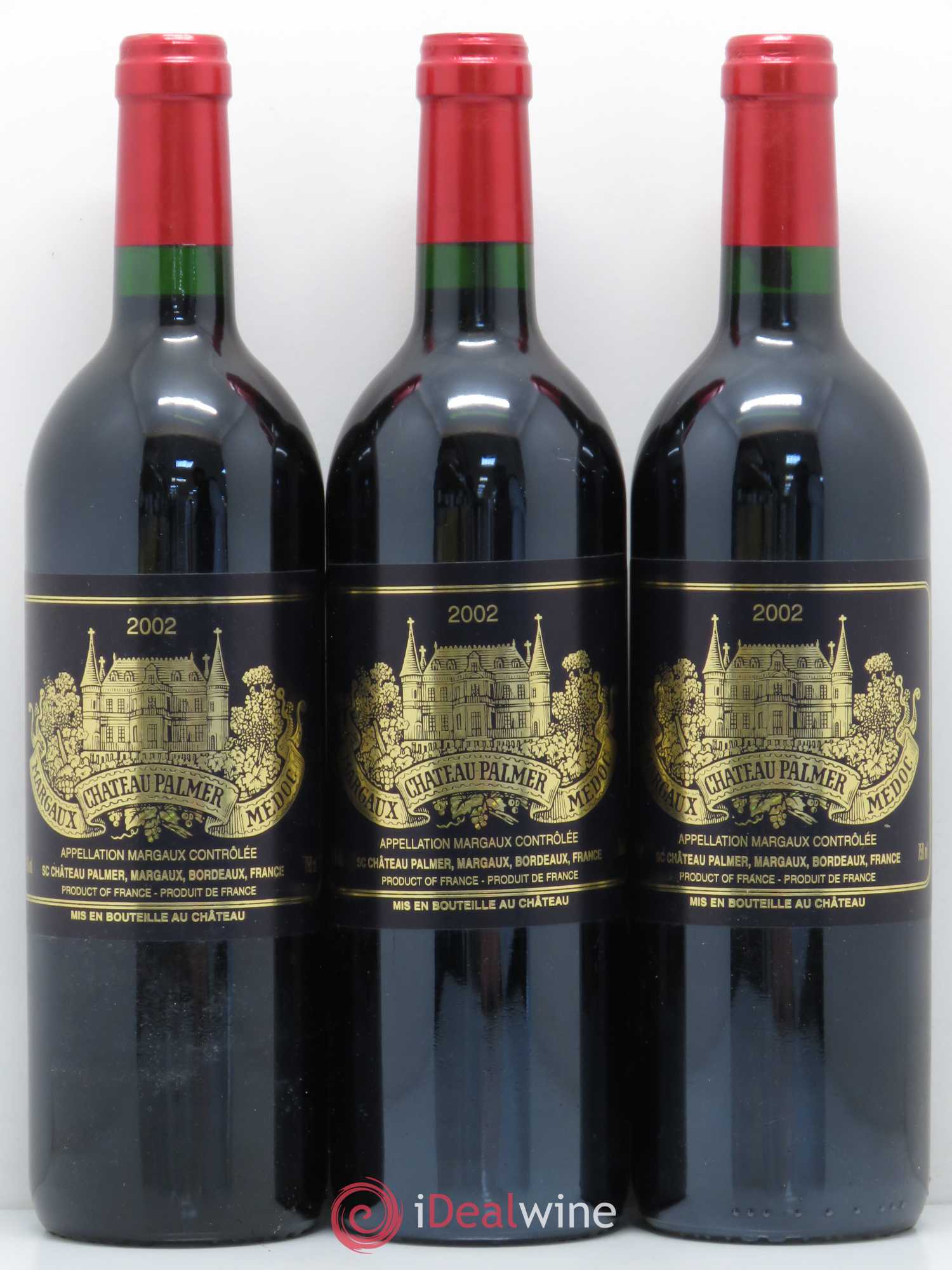 Château Palmer 3ème Grand Cru Classé 2002 - Lot de 3 bouteilles - 0