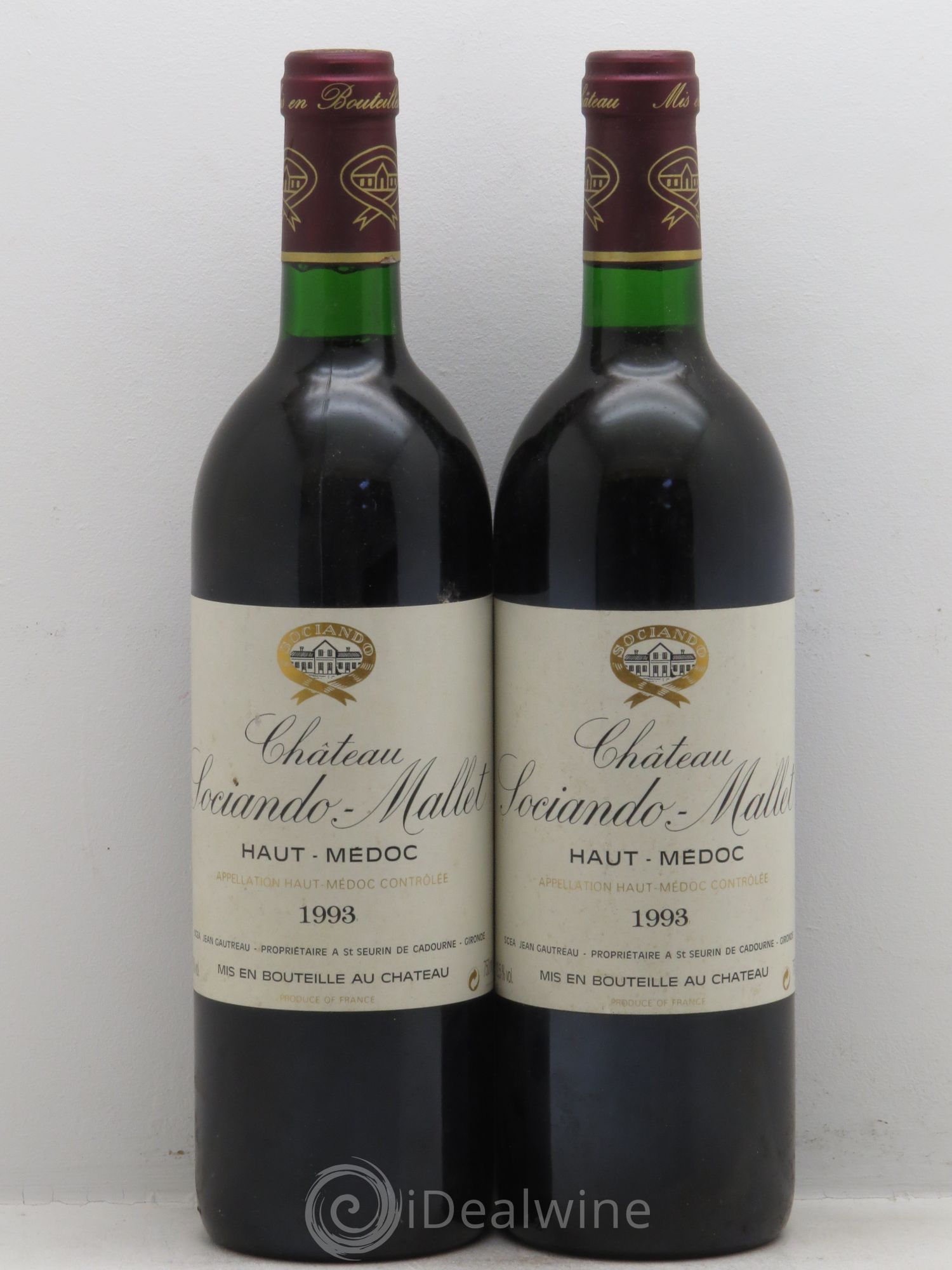 Château Sociando Mallet 1993 - Lot de 2 bouteilles - 0