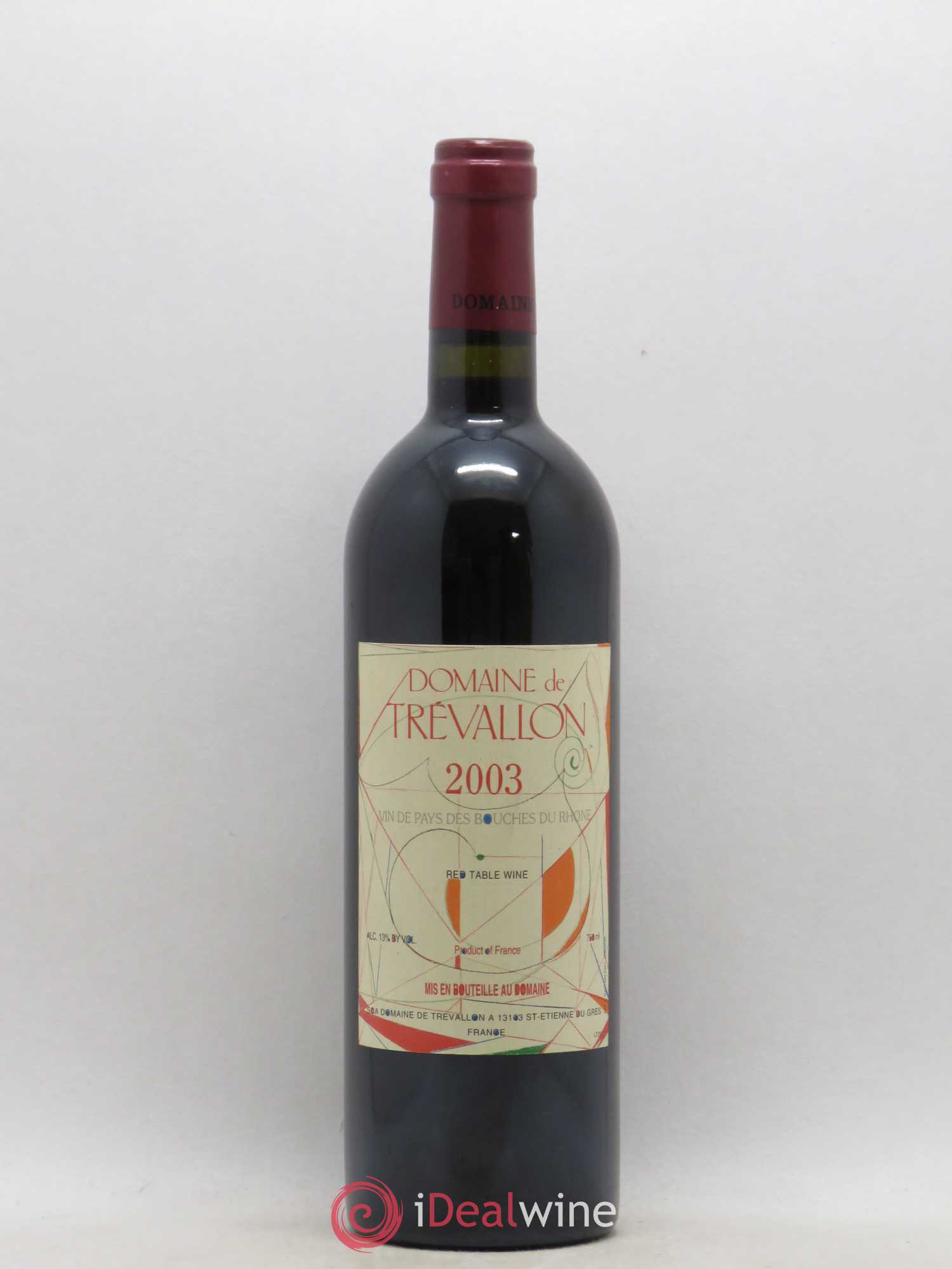 VDP Bouches du Rhône Trévallon (Domaine de) Eloi Dürrbach 2003 - Lot de 1 bouteille - 0