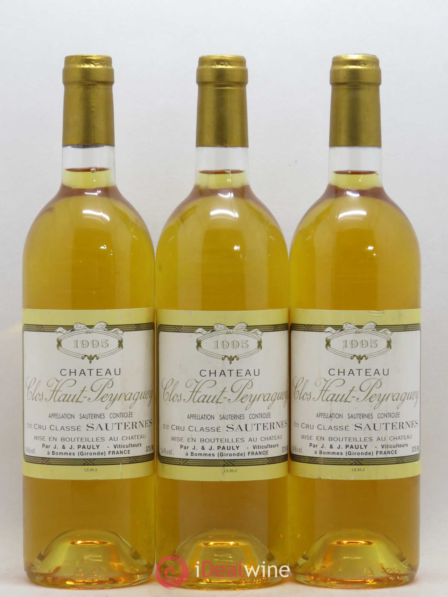 Clos Haut-Peyraguey 1er Grand Cru Classé 1995 - Lotto di 3 bottiglie - 0