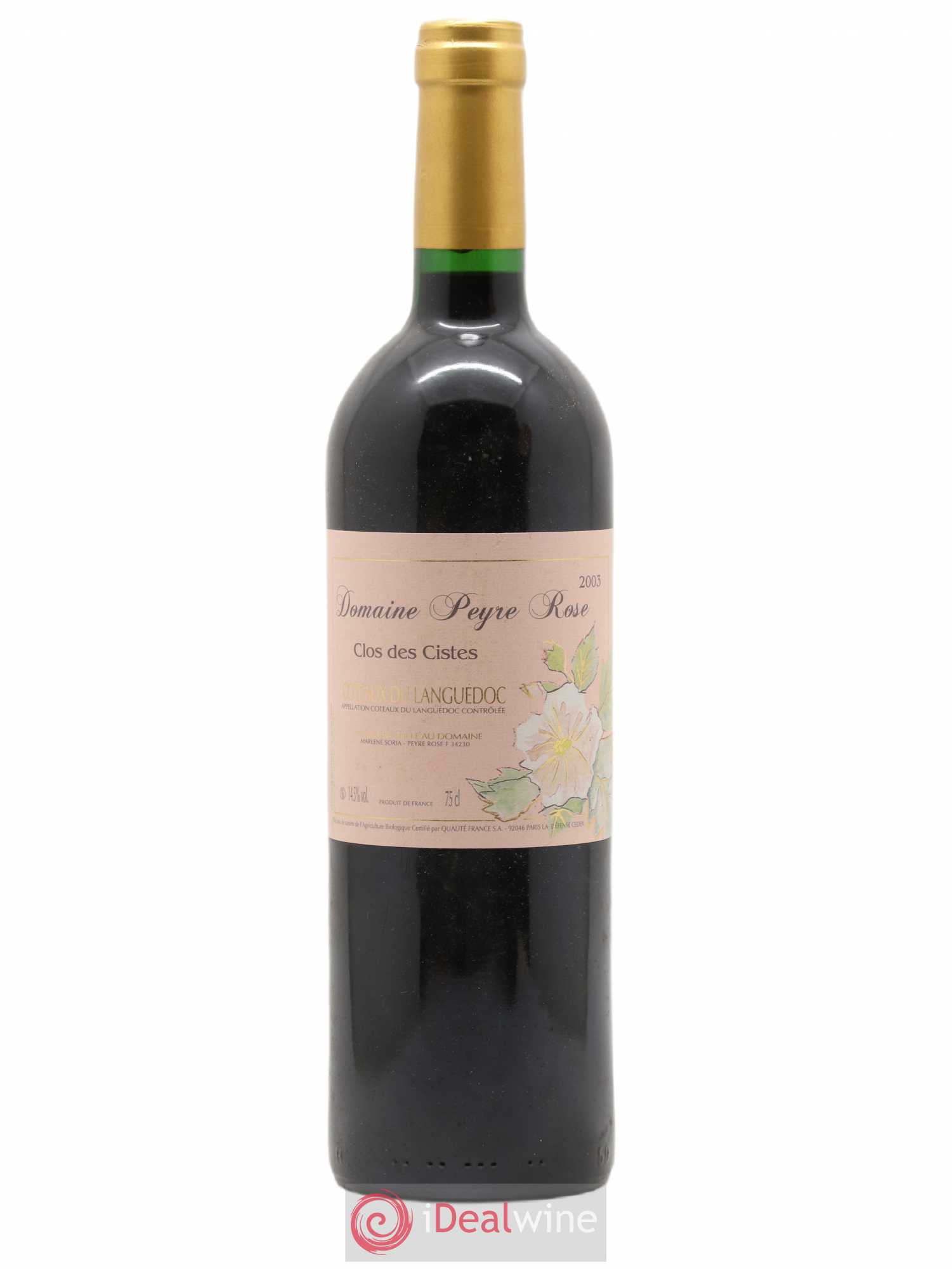 Vin de France (anciennement Coteaux du Languedoc) Domaine Peyre Rose Les Cistes Marlène Soria 2003 - Lot de 1 bouteille - 0
