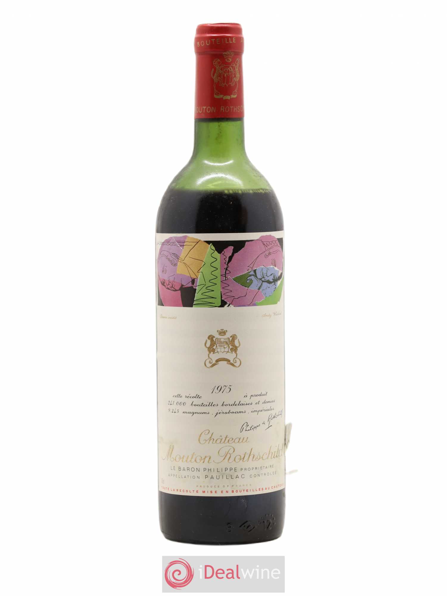 Château Mouton Rothschild 1er Grand Cru Classé 1975 - Lot de 1 bouteille - 0
