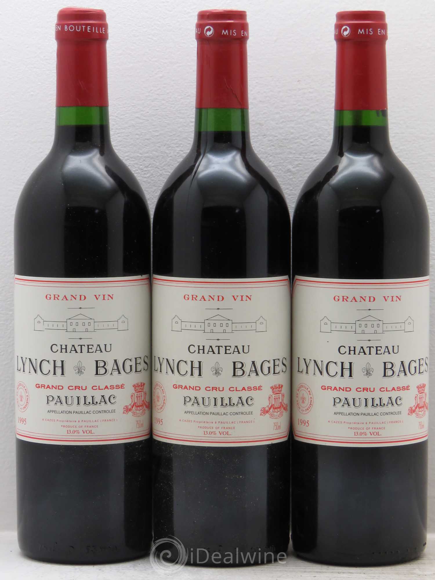 Château Lynch Bages 5ème Grand Cru Classé 1995 - Lot de 3 bouteilles - 0