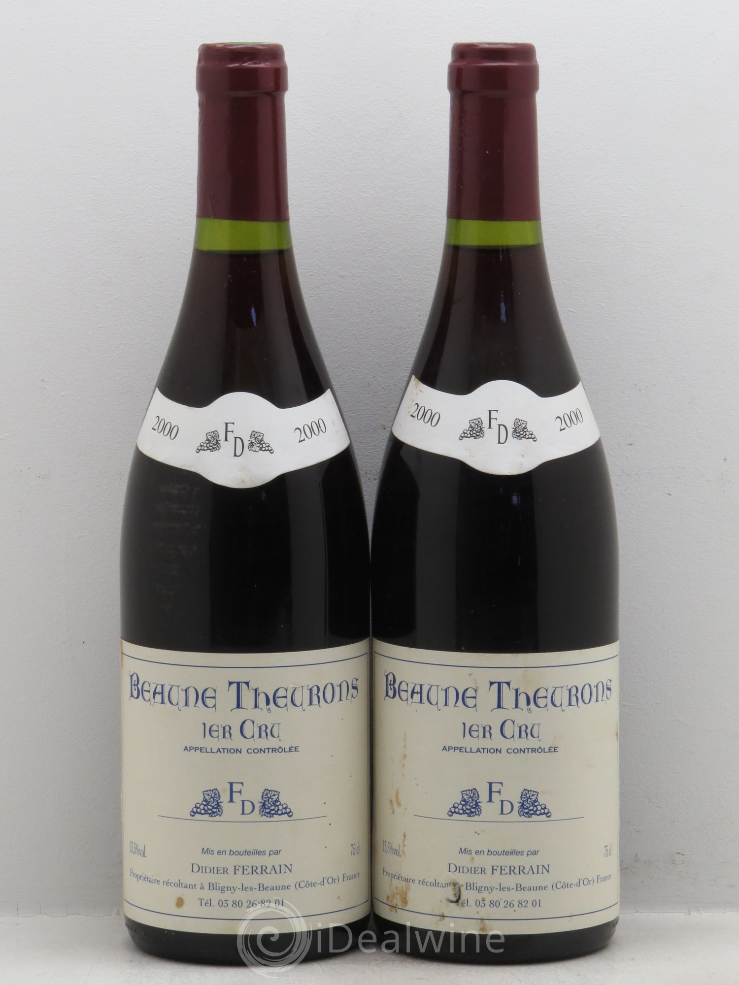 Beaune 1er Cru Didier Ferrain 2000 - Lot de 2 bouteilles - 0