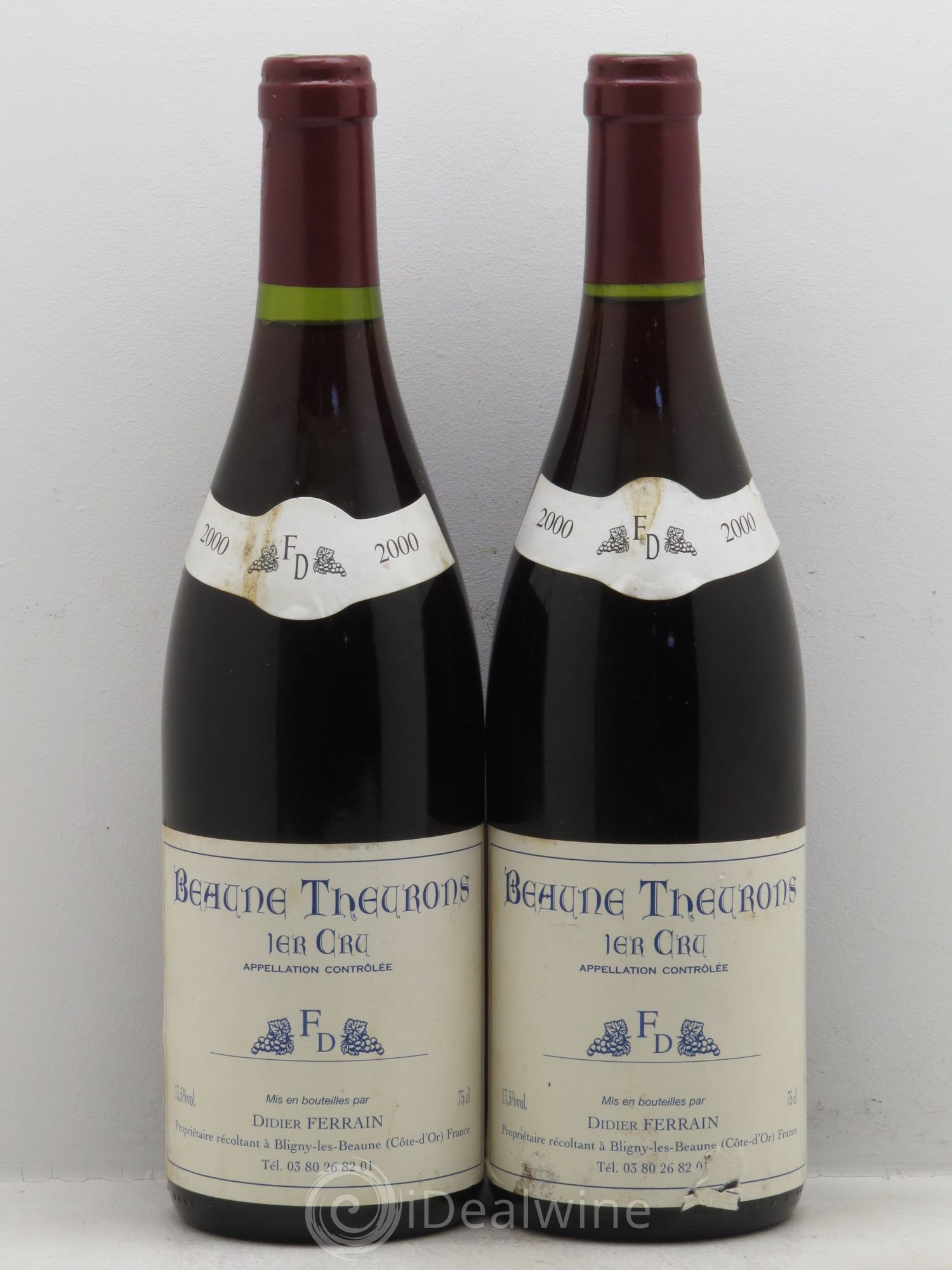 Beaune 1er Cru Didier Ferrain 2000 - Lot de 2 bouteilles - 0