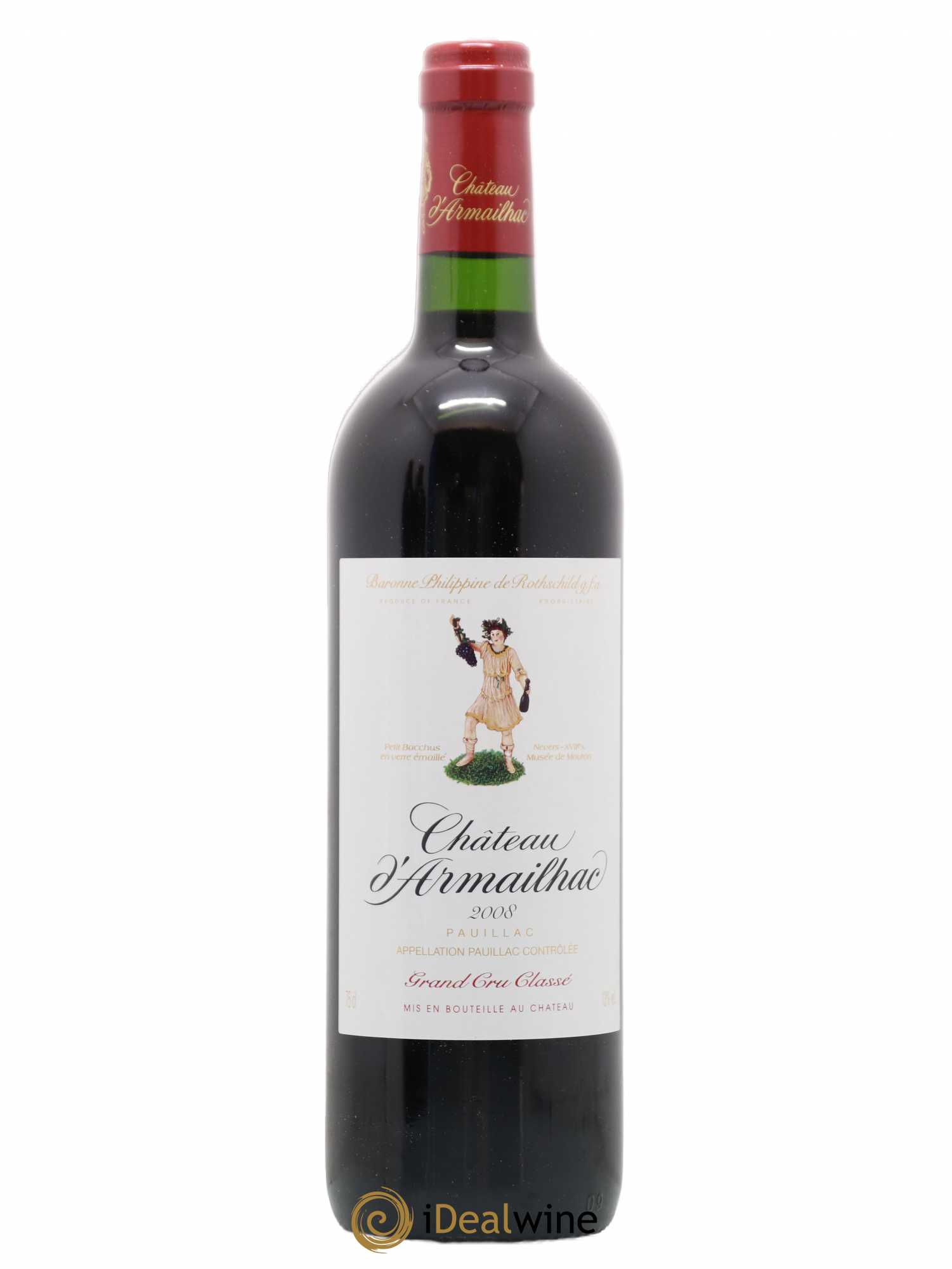 Château d' Armailhac - Mouton Baron(ne) Philippe 5ème Grand Cru Classé 2008 - Lot de 1 bouteille - 0