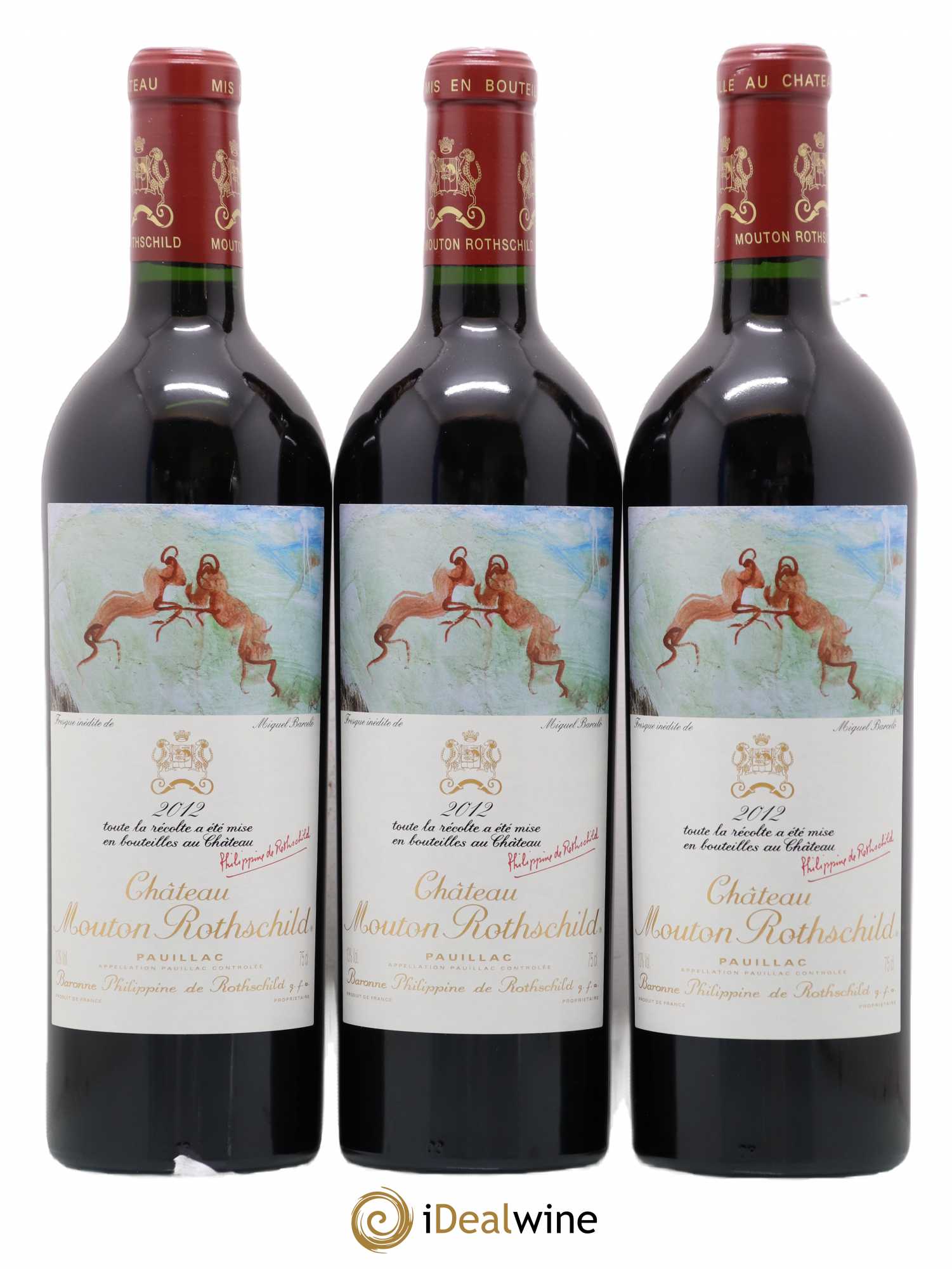 Château Mouton Rothschild 1er Grand Cru Classé 2012 - Lot de 3 bouteilles - 0