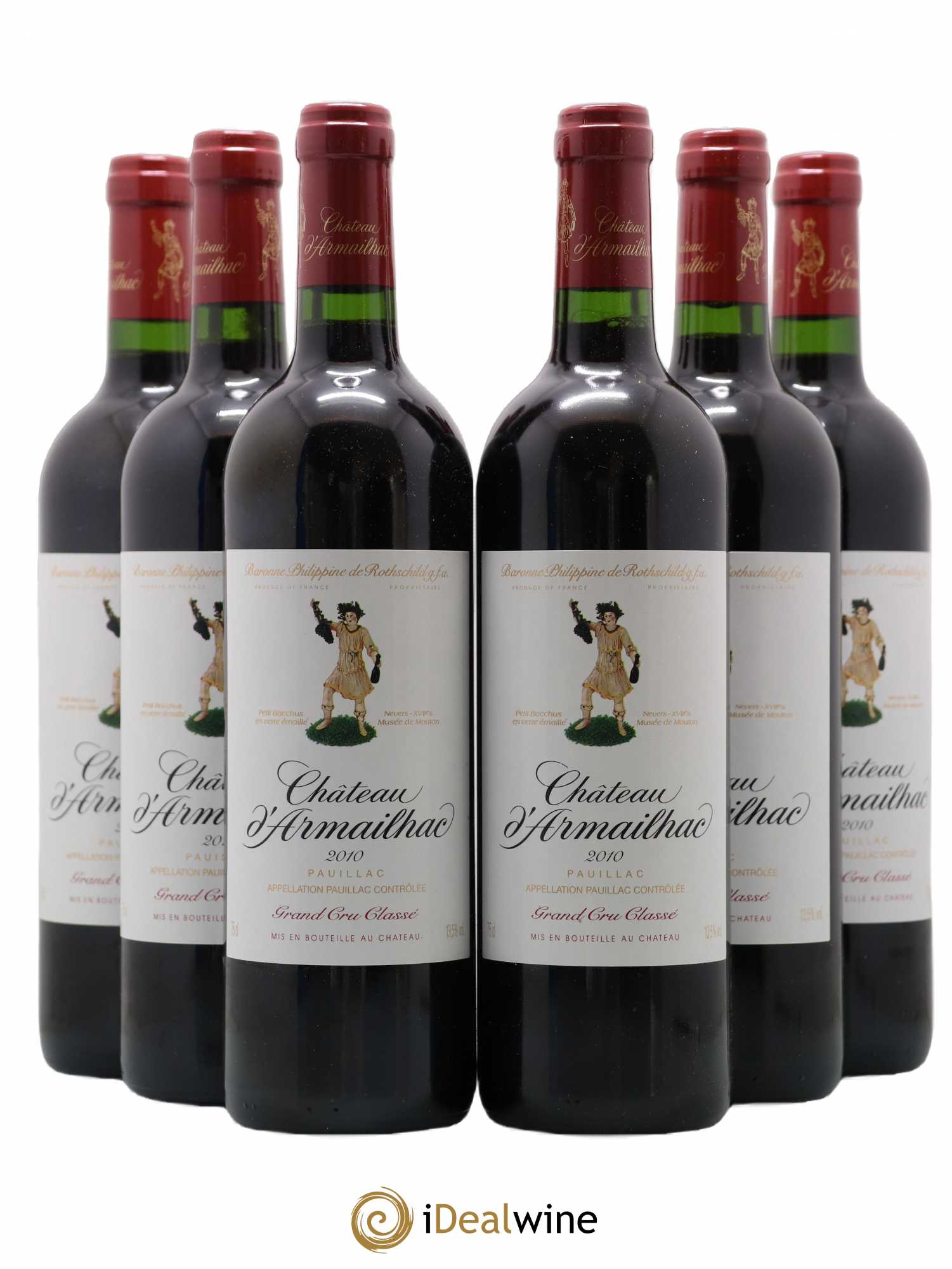 Château d' Armailhac - Mouton Baron(ne) Philippe 5ème Grand Cru Classé 2010 - Lot de 6 bouteilles - 0
