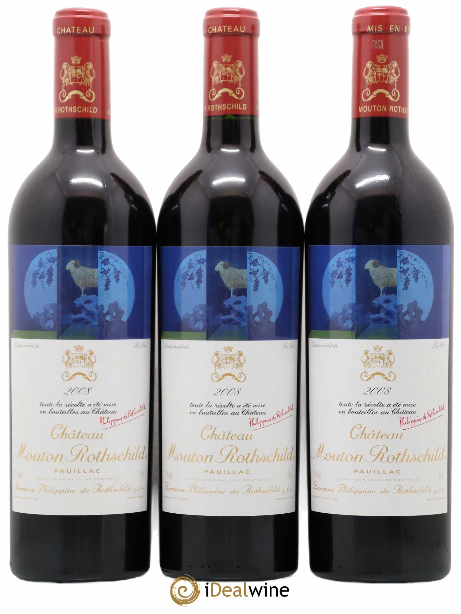Château Mouton Rothschild 1er Grand Cru Classé 2008 - Lot de 6 bouteilles - 1