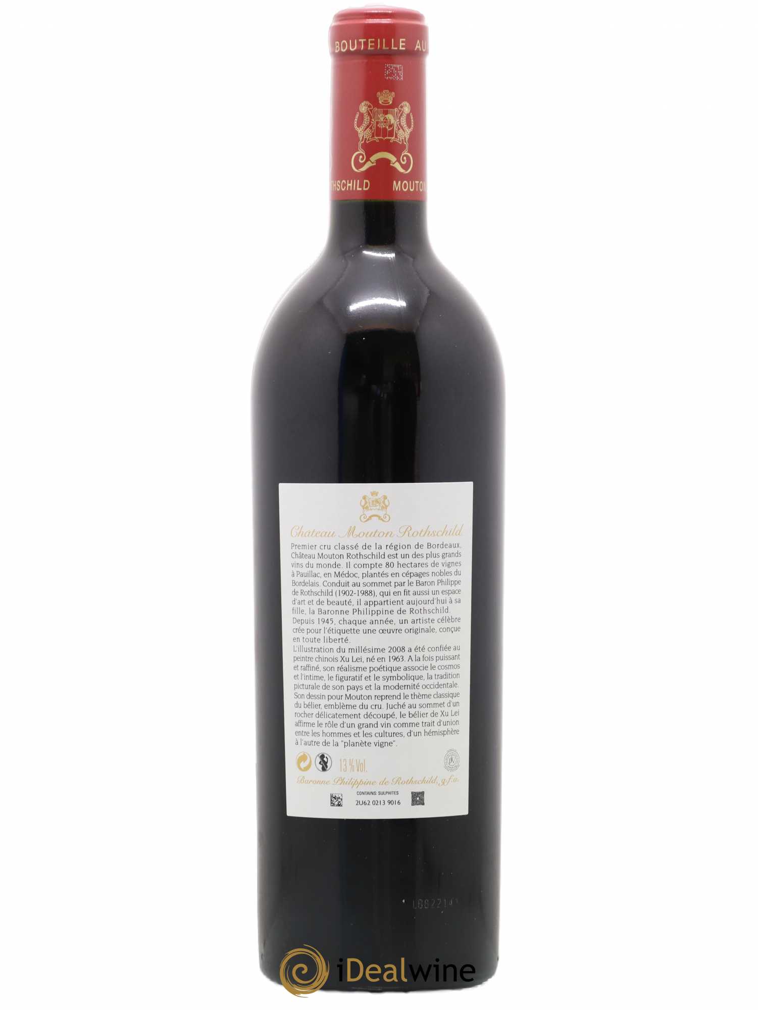 Château Mouton Rothschild 1er Grand Cru Classé 2008 - Lot de 1 bouteille - 1