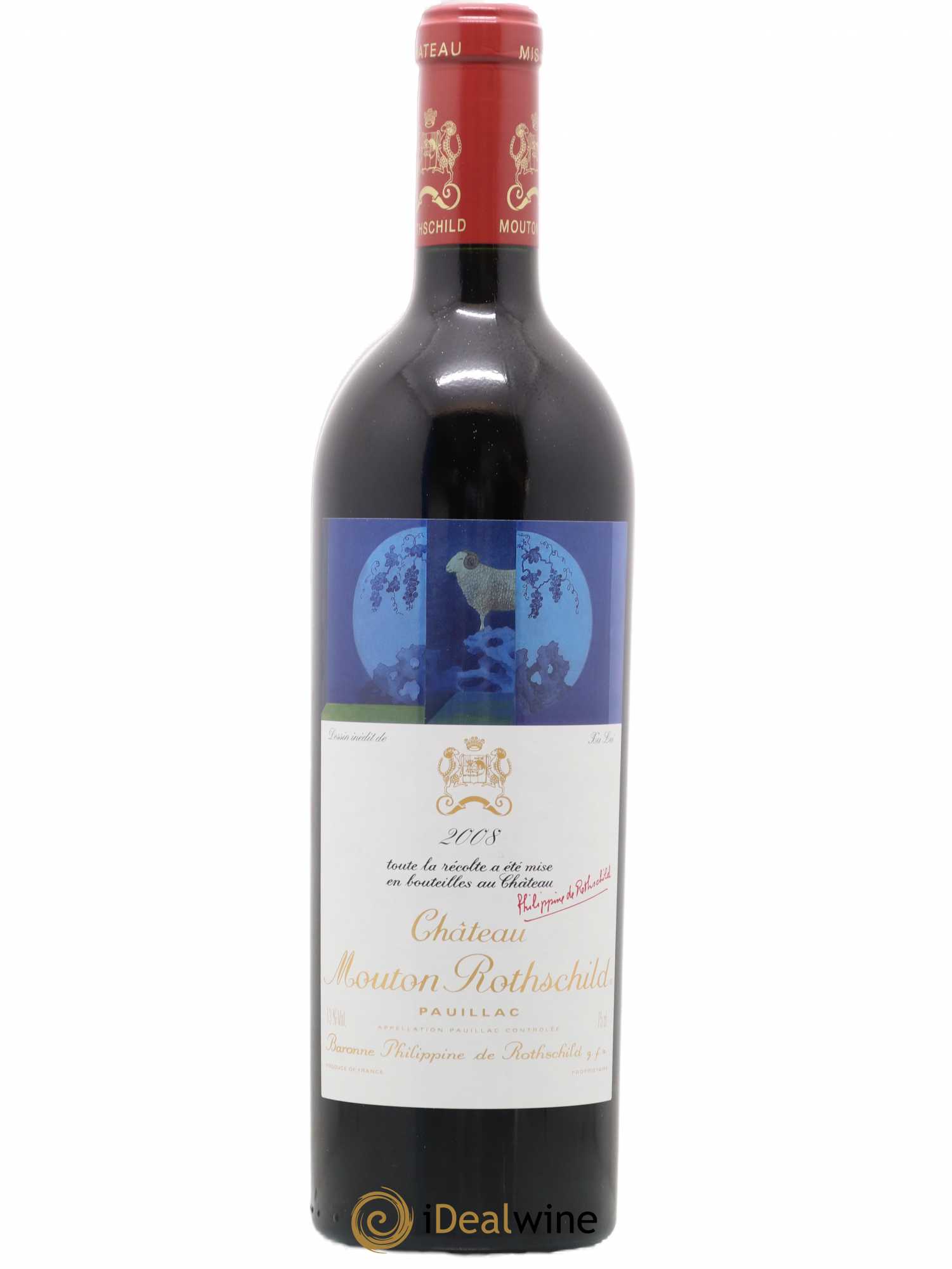 Château Mouton Rothschild 1er Grand Cru Classé 2008 - Lot de 1 bouteille - 0