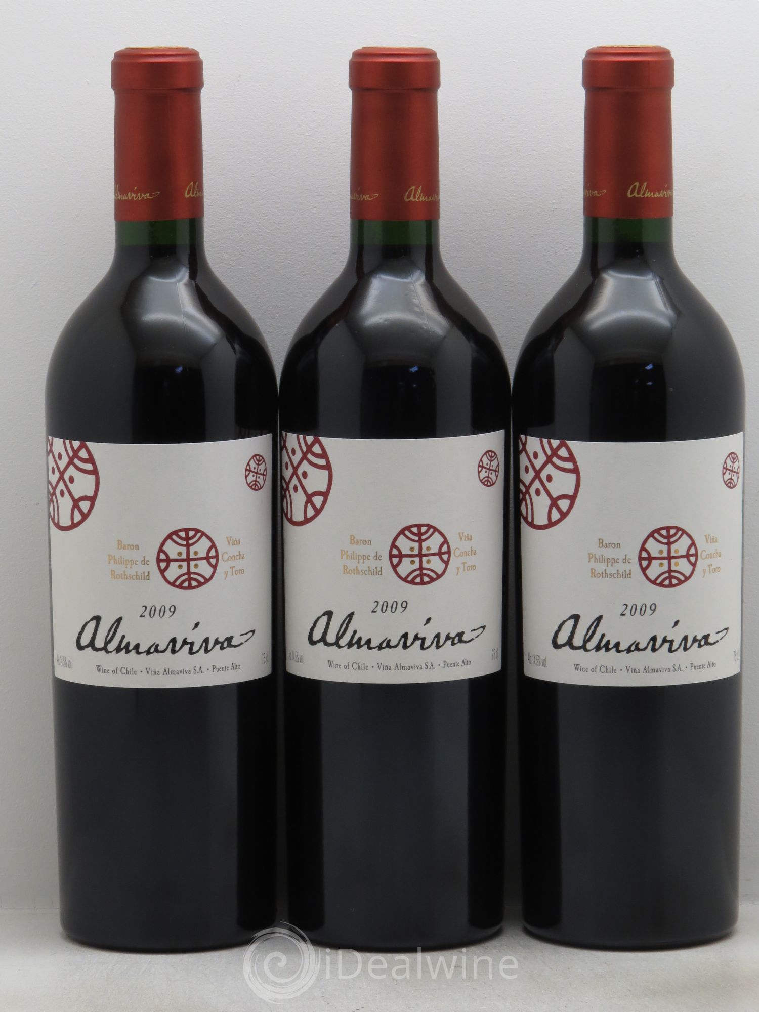 Chili Almaviva Baron P. de Rothschild Concha y Toro 2009 - Lot de 3 bouteilles - 0