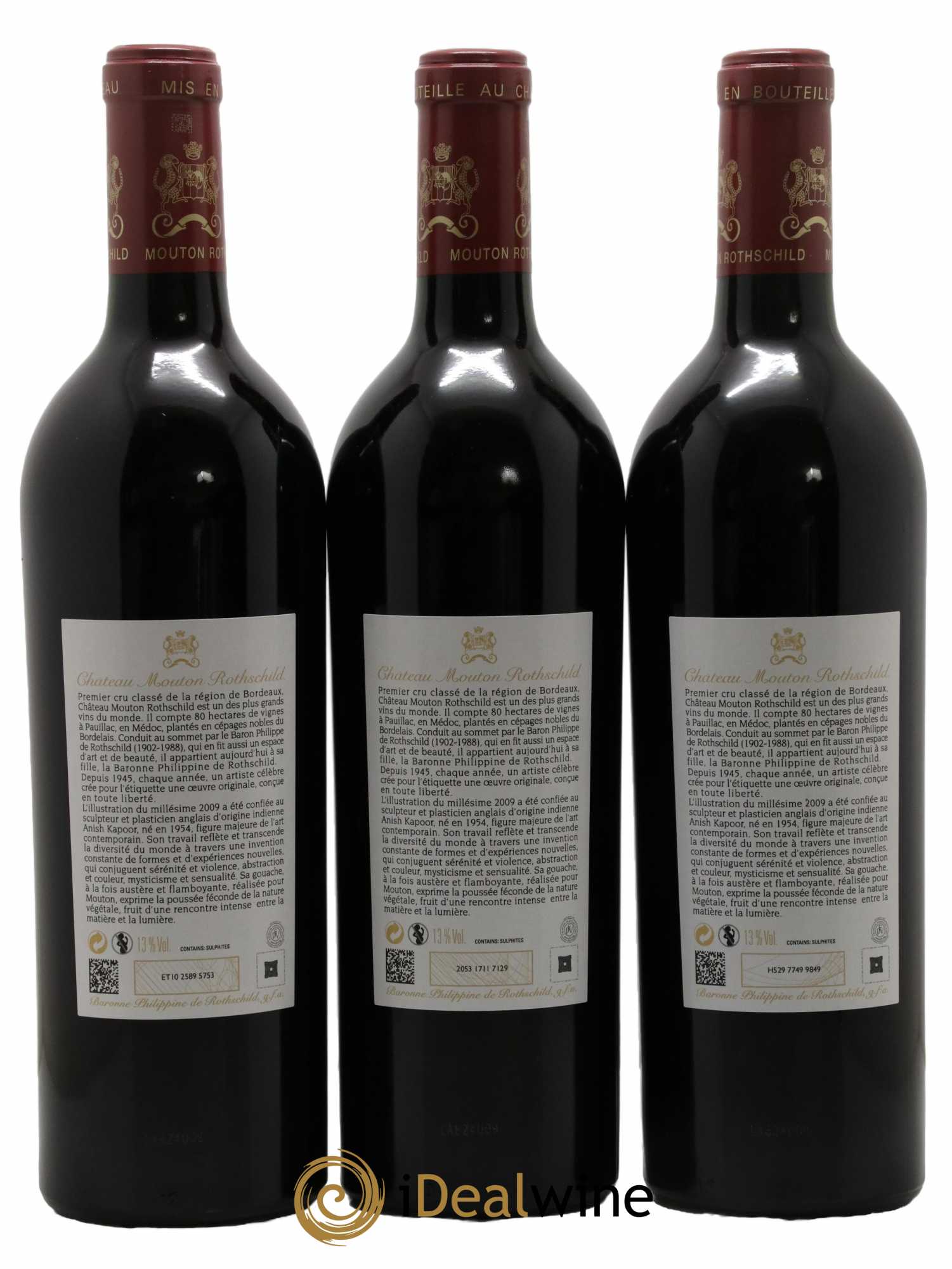 Château Mouton Rothschild 1er Grand Cru Classé 2009 - Lot de 3 bouteilles - 1