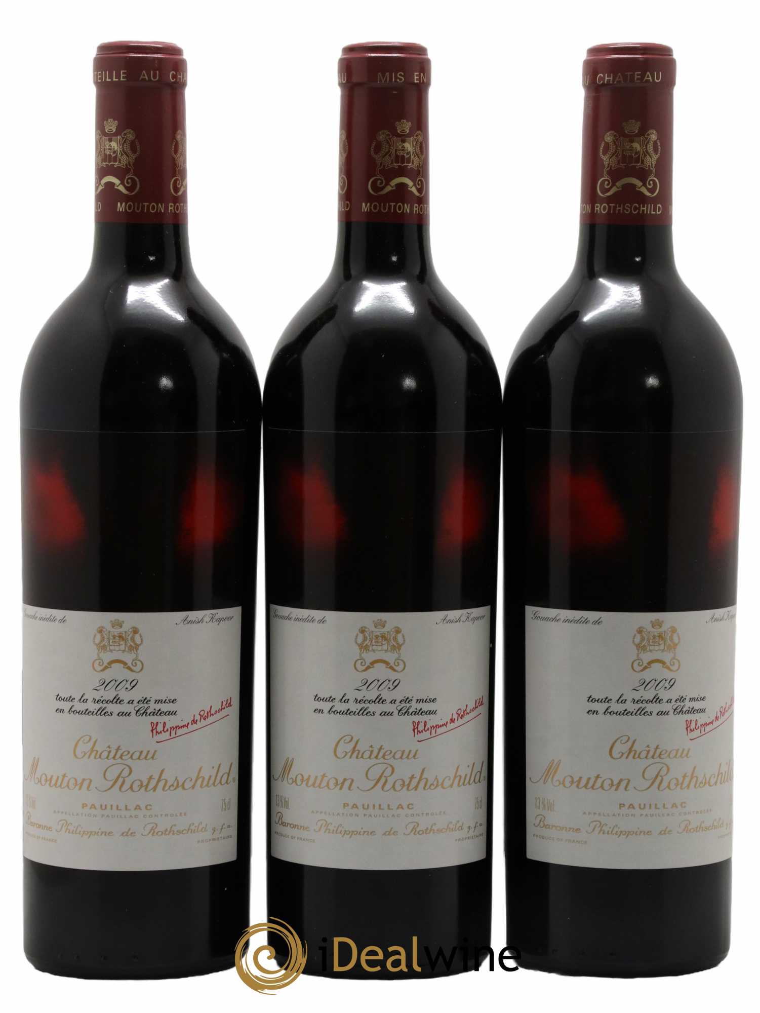 Château Mouton Rothschild 1er Grand Cru Classé 2009 - Lot de 3 bouteilles - 0