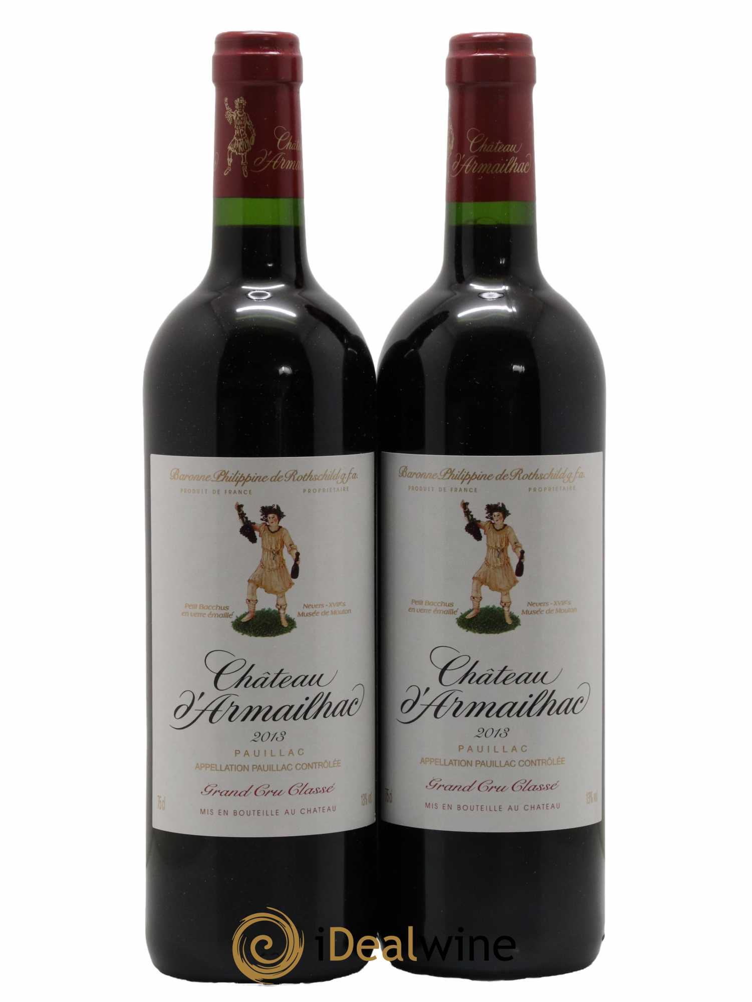 Château d' Armailhac - Mouton Baron(ne) Philippe 5ème Grand Cru Classé 2013 - Lot de 2 bouteilles - 0