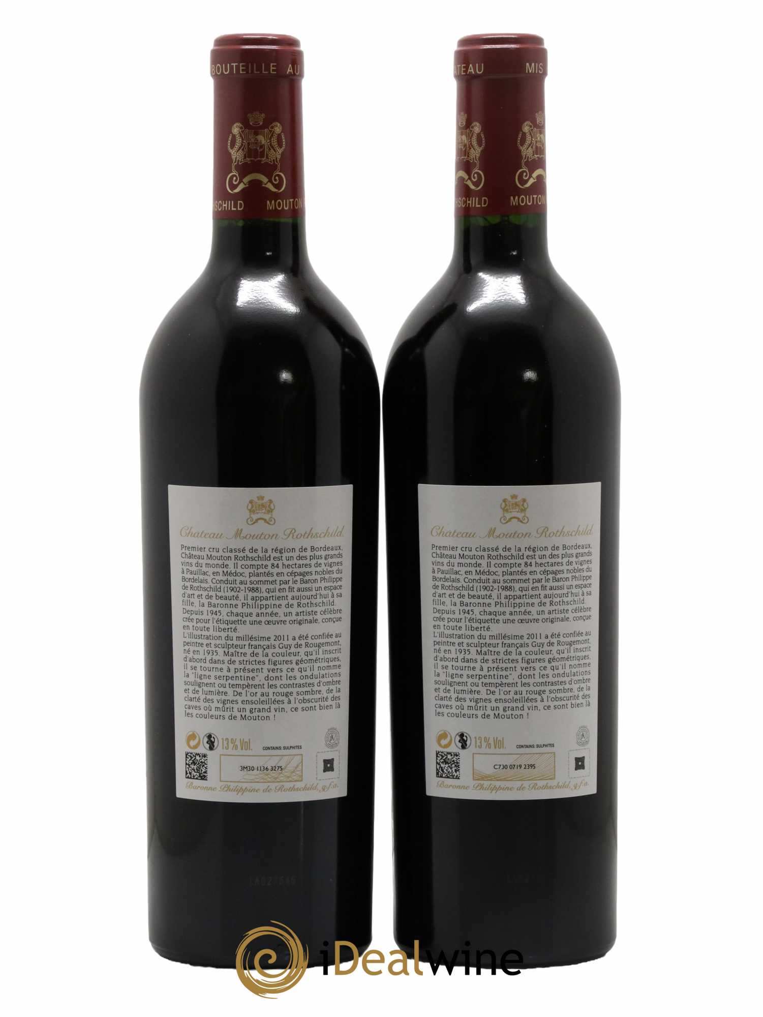 Château Mouton Rothschild 1er Grand Cru Classé 2011 - Lot of 2 bottles - 1