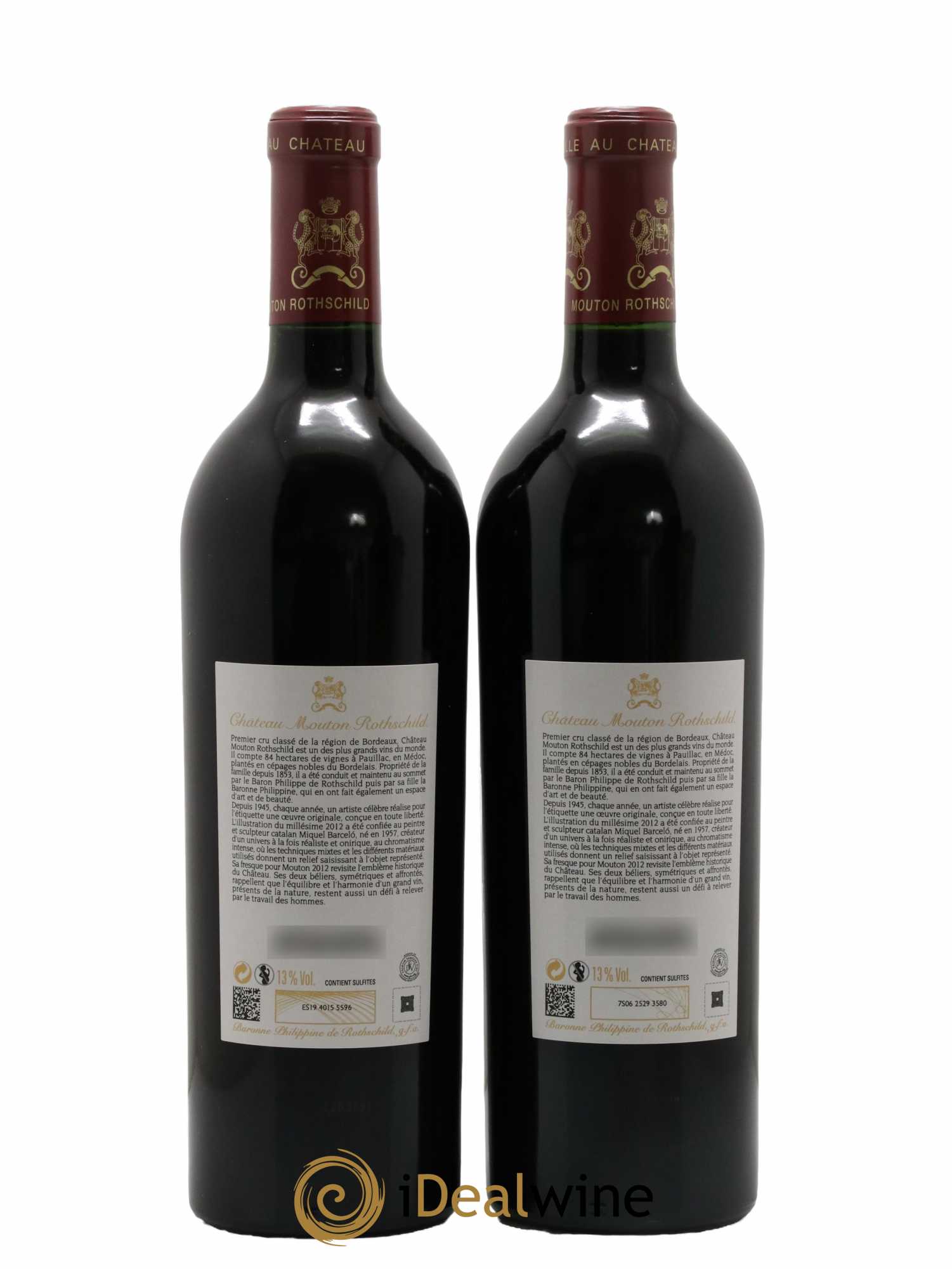 Château Mouton Rothschild 1er Grand Cru Classé 2012 - Lot of 2 bottles - 1