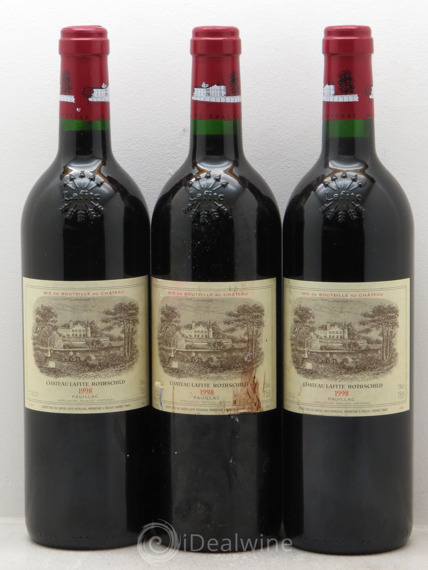 Château Lafite Rothschild 1er Grand Cru Classé 1998 - Lot de 3 bouteilles - 0