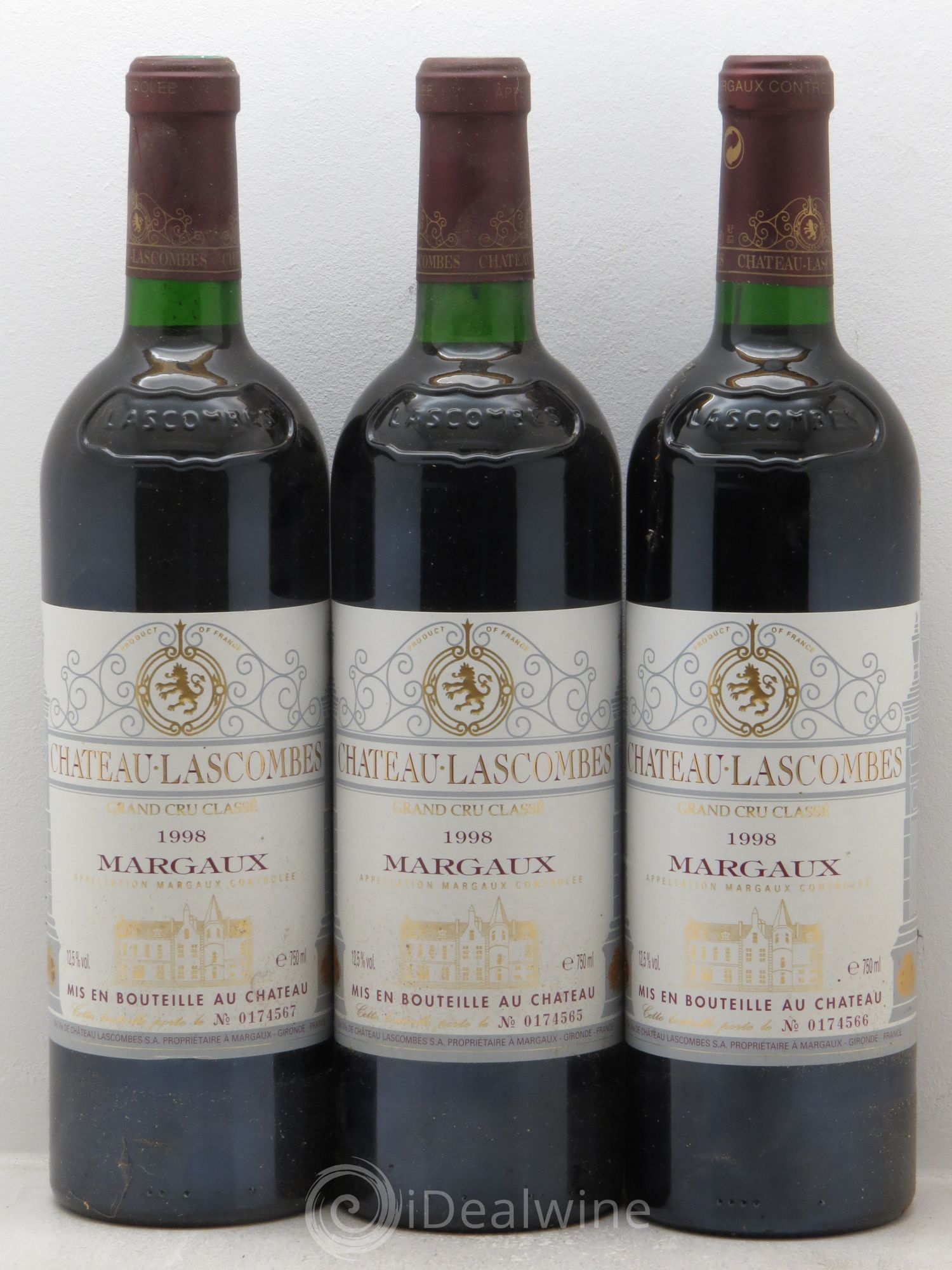 Château Lascombes 2ème Grand Cru Classé 1998 - Lot de 3 bouteilles - 0