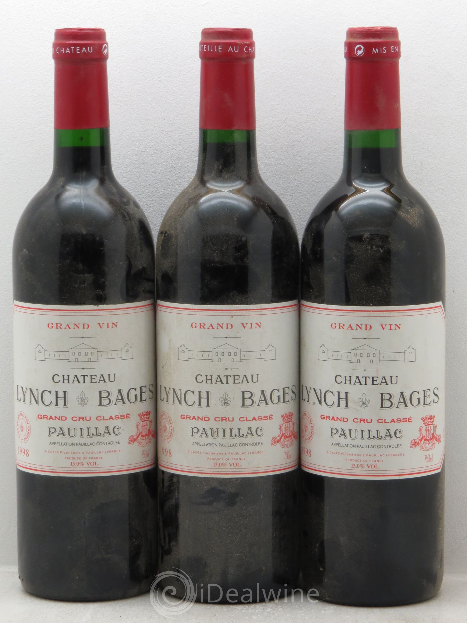 Château Lynch Bages 5ème Grand Cru Classé 1998 - Lot de 3 bouteilles - 0