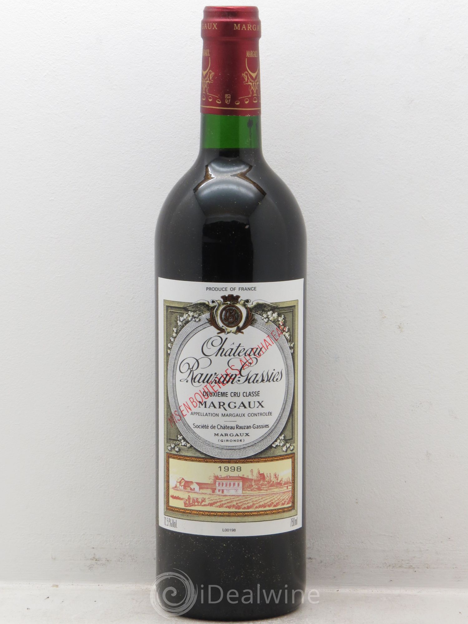 Château Rauzan-Gassies 2ème Grand Cru Classé 1998 - Lot de 6 bouteilles - 0