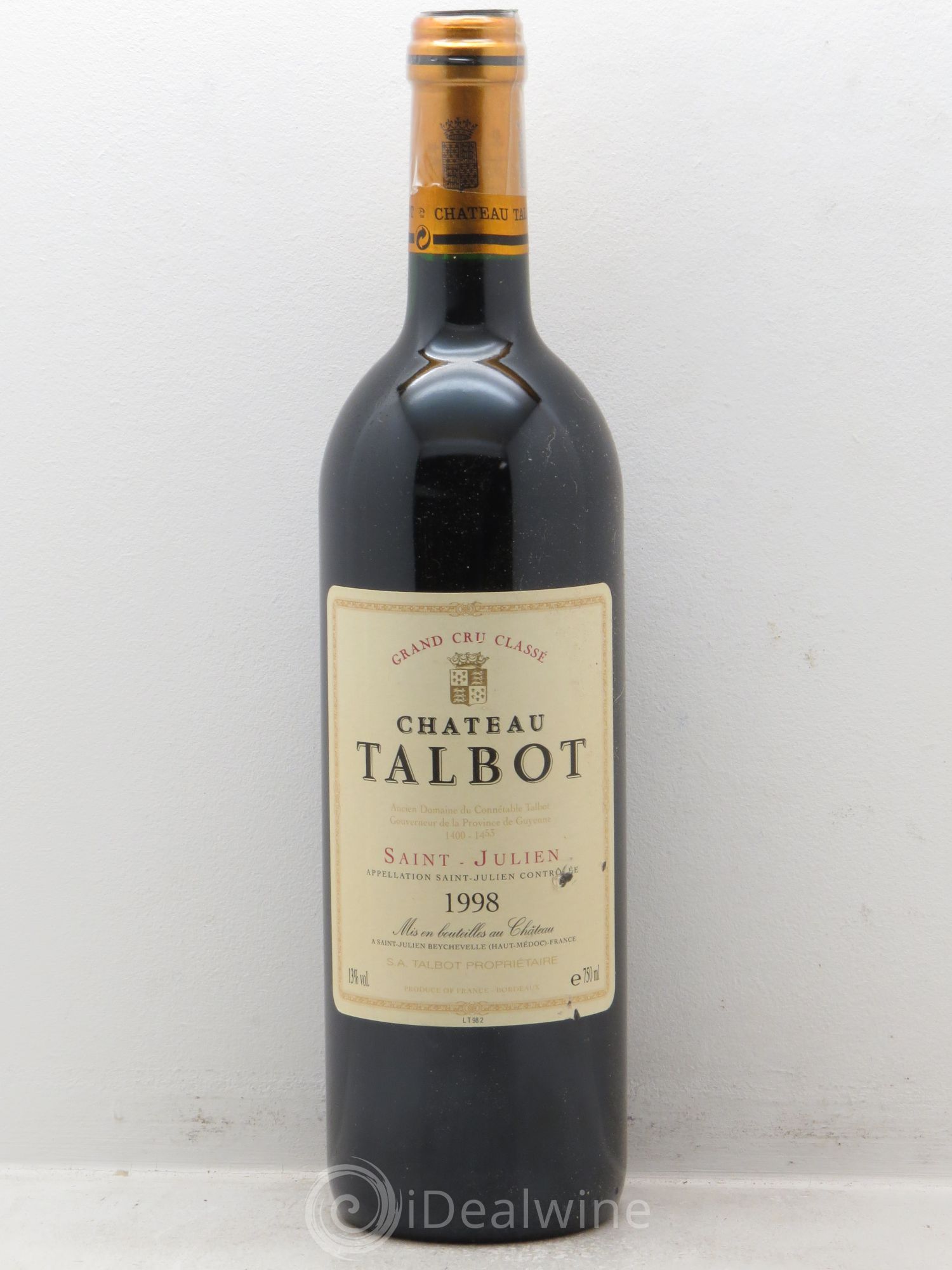 Château Talbot 4ème Grand Cru Classé 1998 - Lot de 12 bouteilles - 0