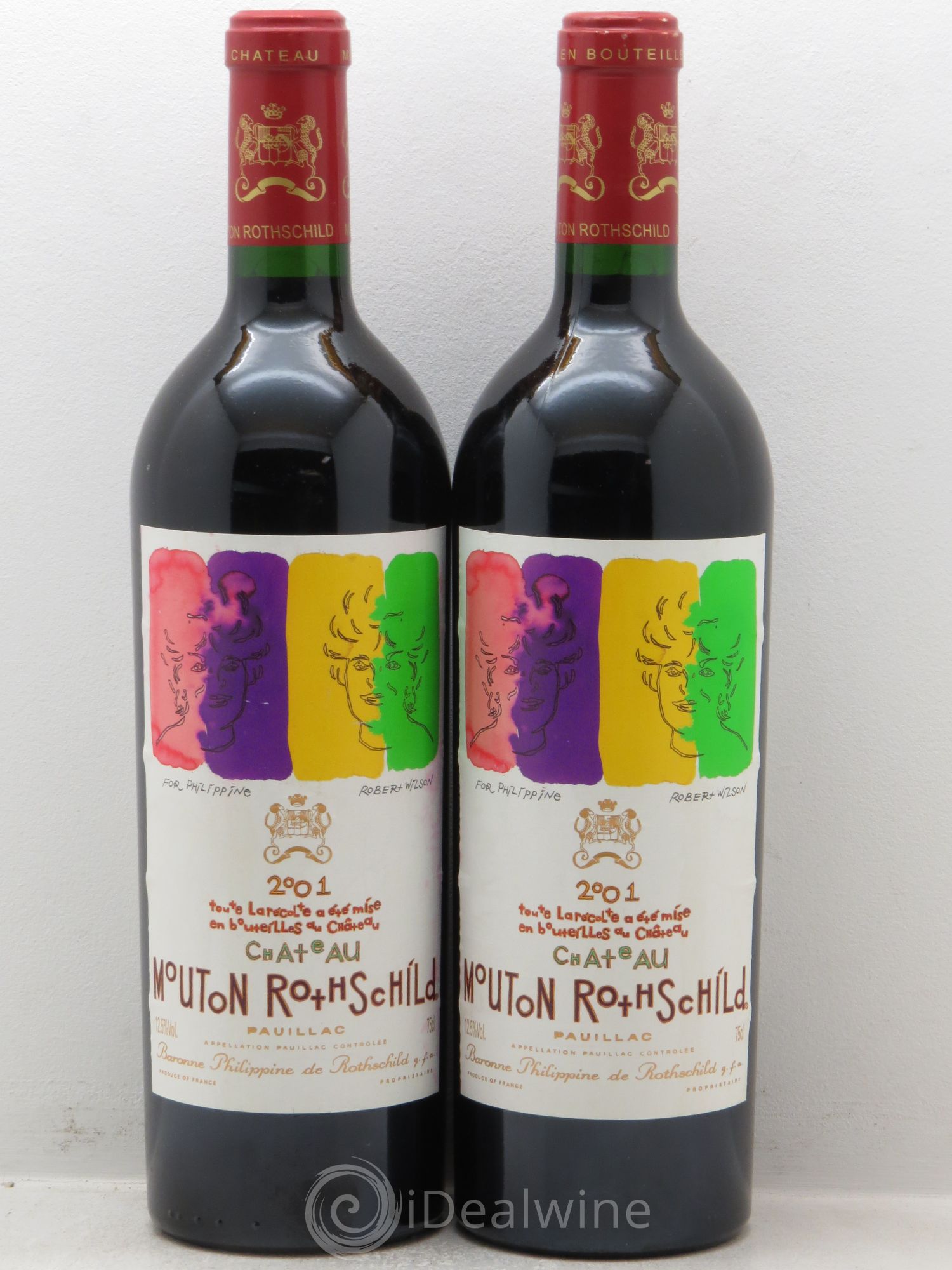 Château Mouton Rothschild 1er Grand Cru Classé 2001 - Lot de 2 bouteilles - 0